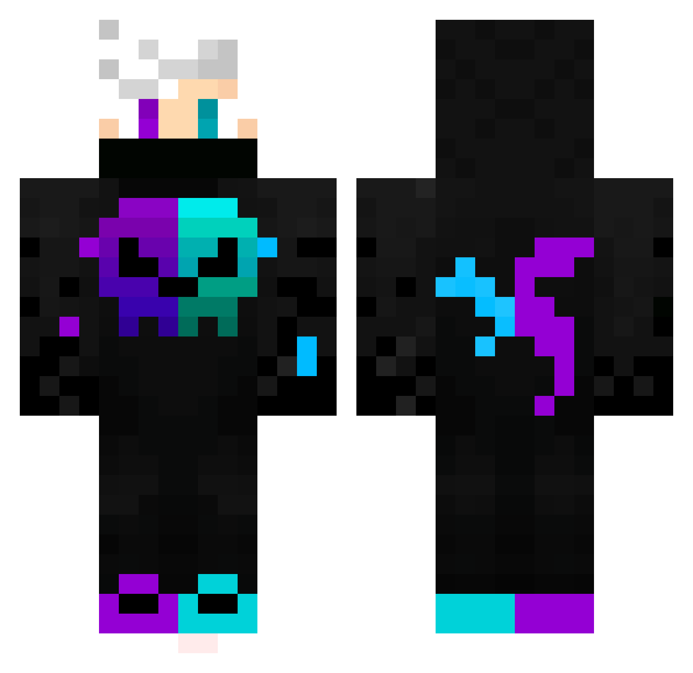 Duskyval Minecraft skin, front and back view