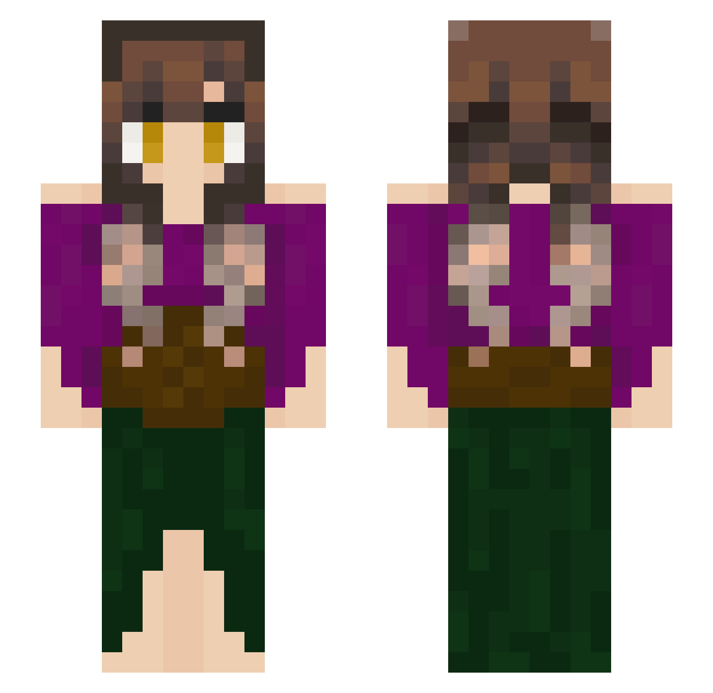 Autumn__Leaves__ Minecraft skin, front and back view