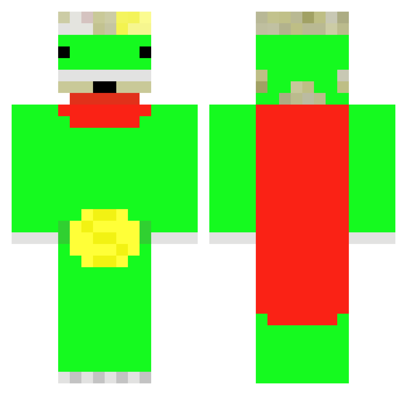 Only_A_Tase Minecraft skin, front and back view
