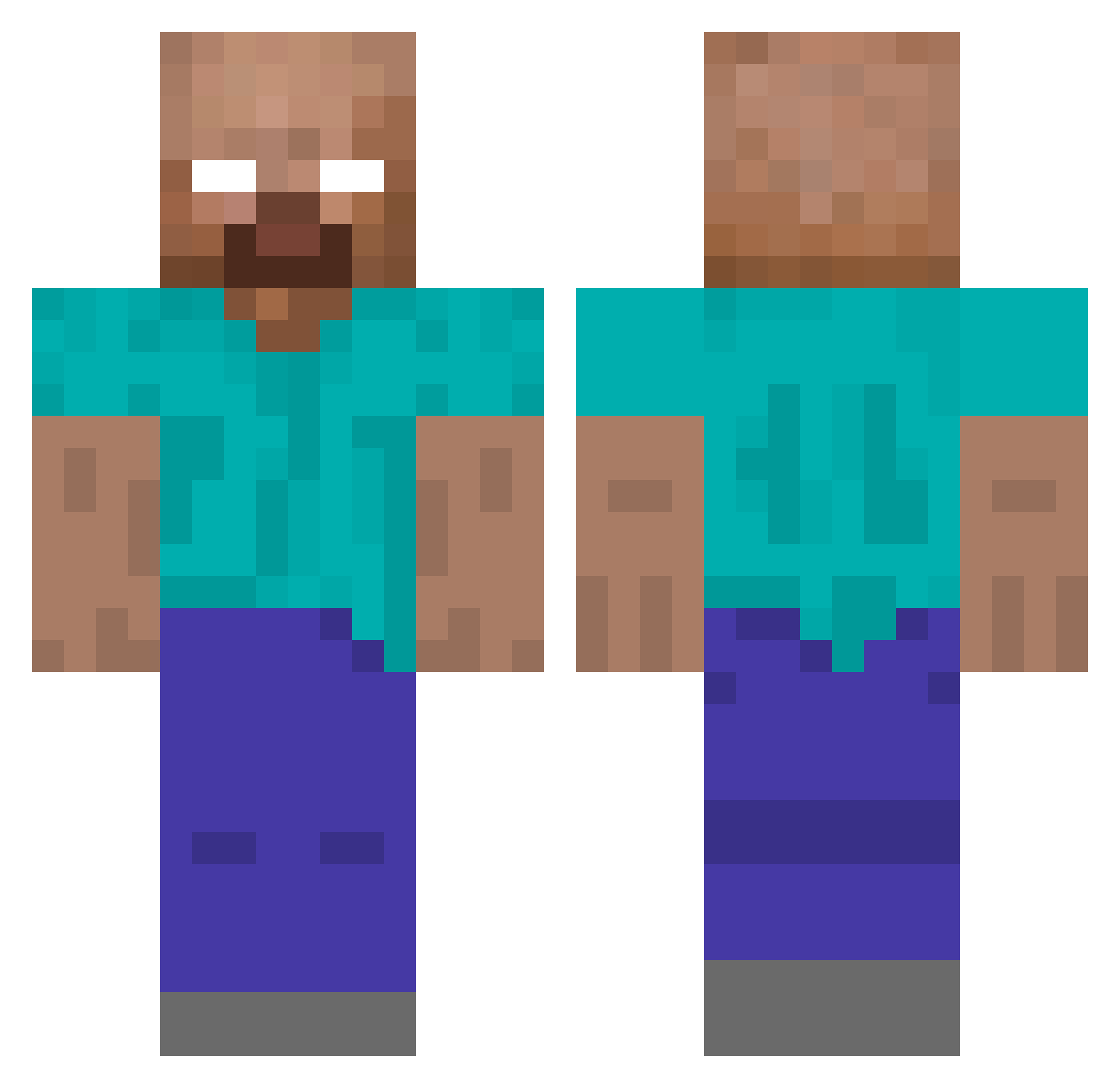 Frante4 Minecraft skin, front and back view