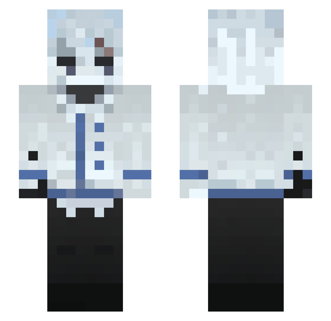 WeiBaiC Minecraft skin, front and back view