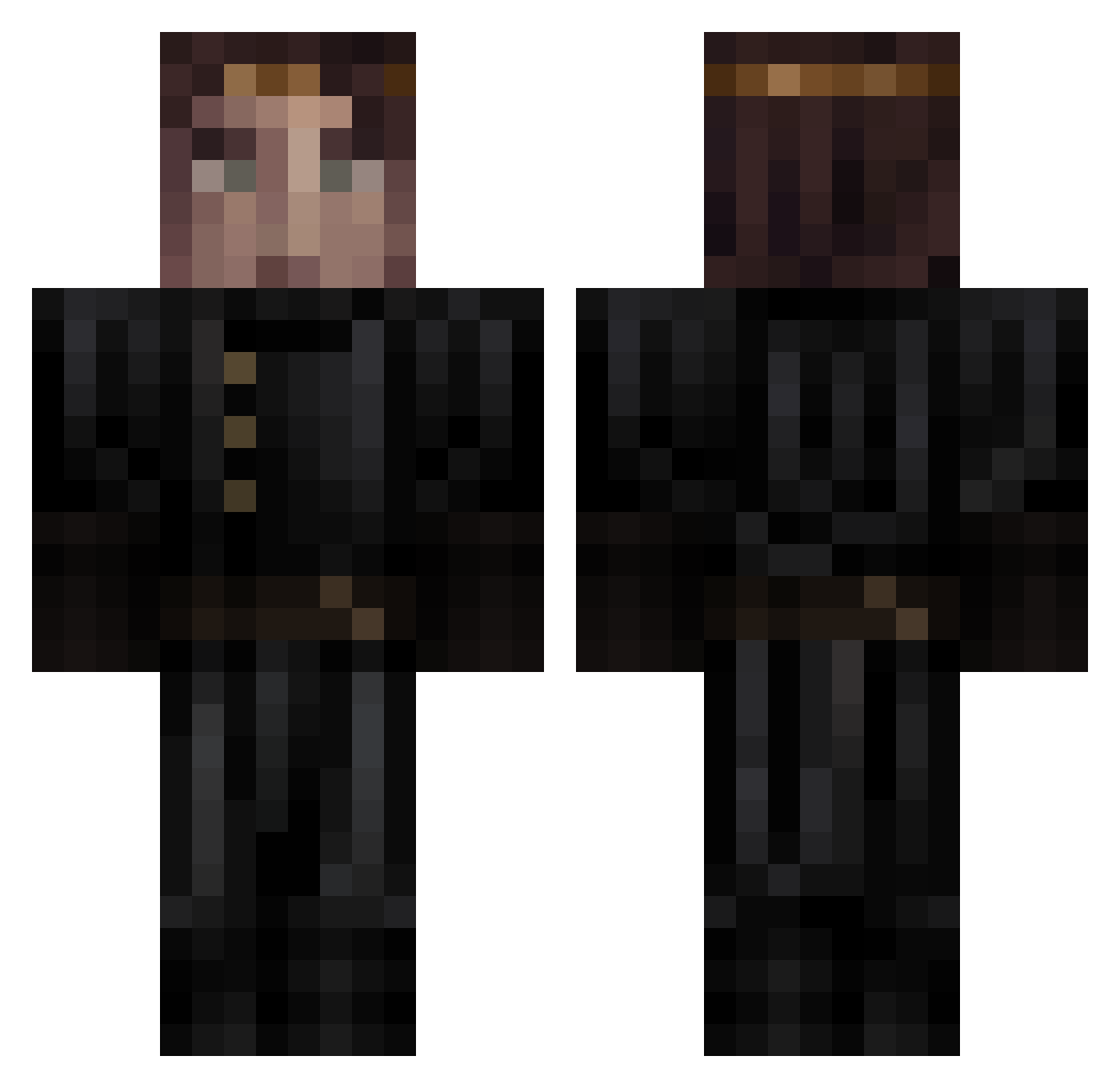 Tide1 Minecraft skin, front and back view