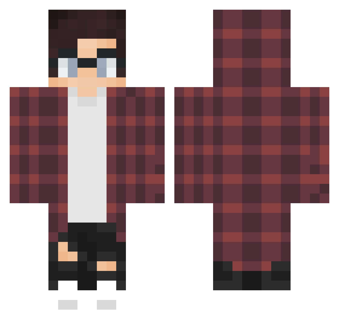YamiYume Minecraft skin, front and back view