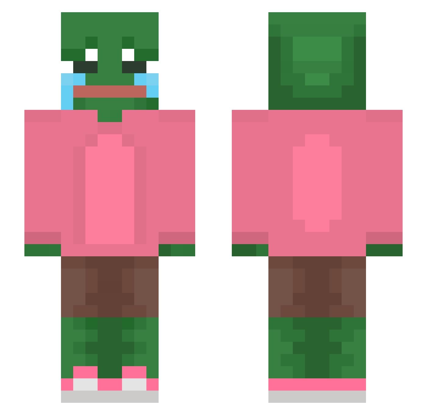 Channa Minecraft skin, front and back view