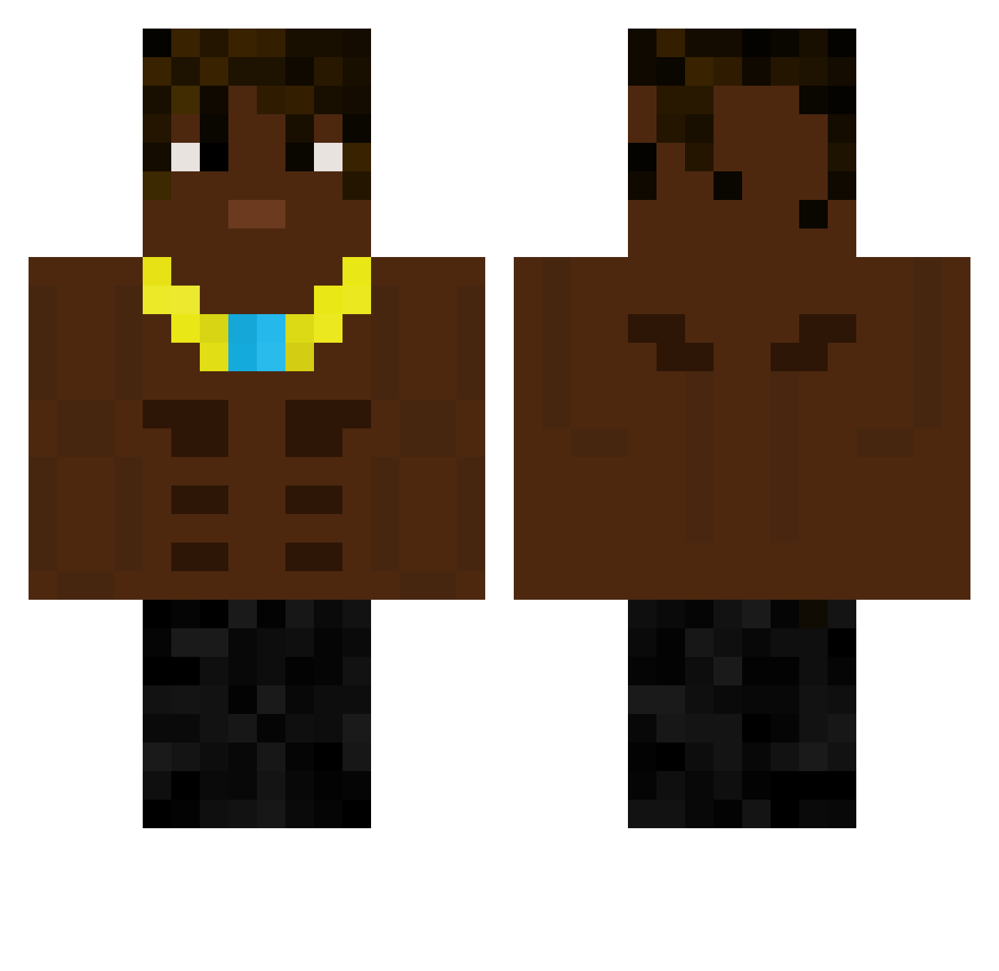 ImTravisScott Minecraft skin, front and back view