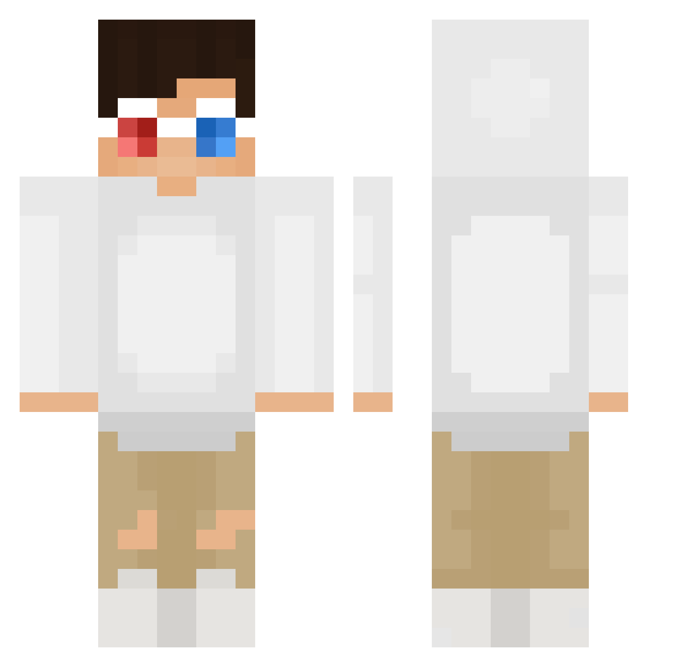 Severeness Minecraft skin, front and back view