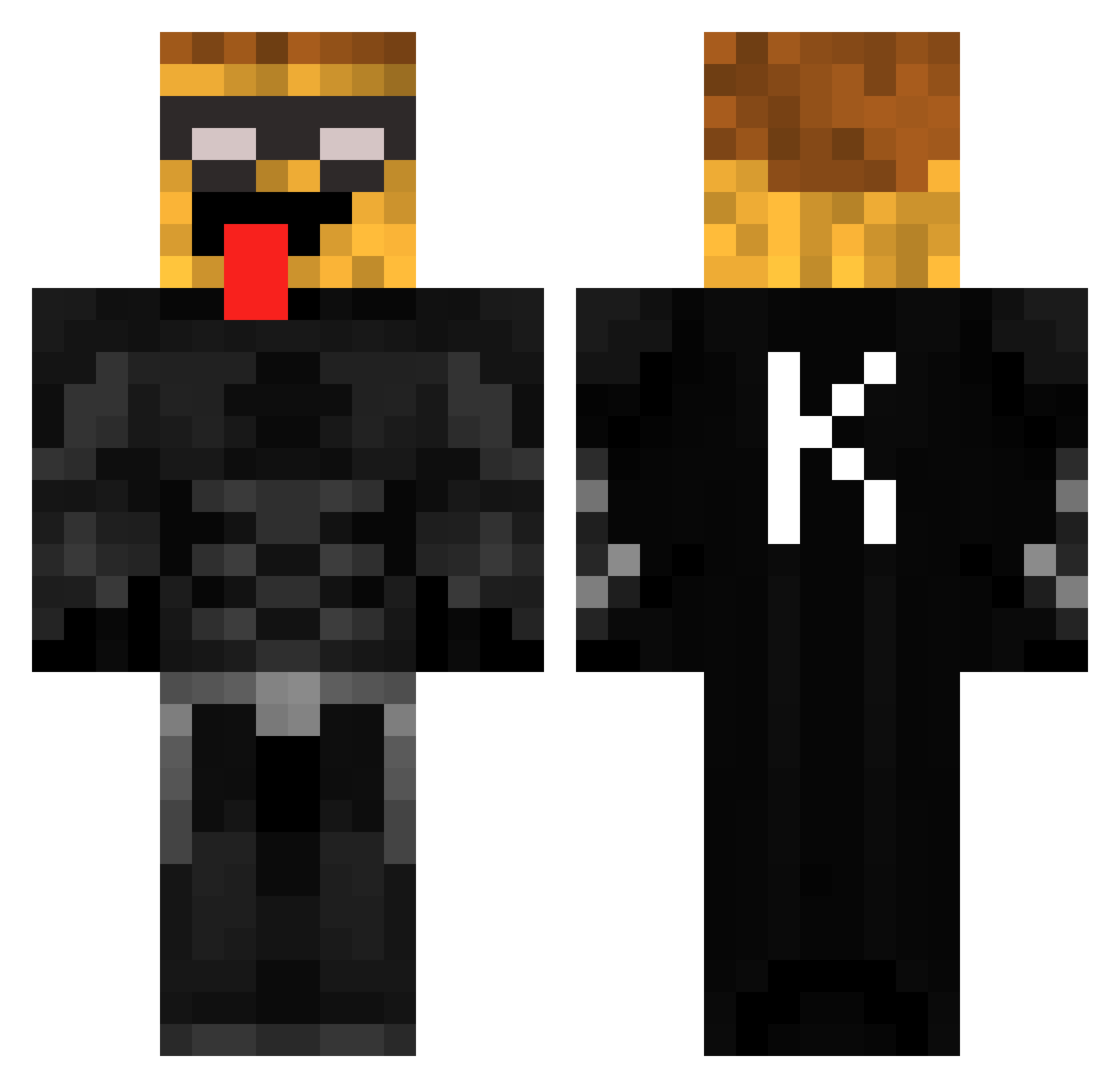 kalkcrafter Minecraft skin, front and back view