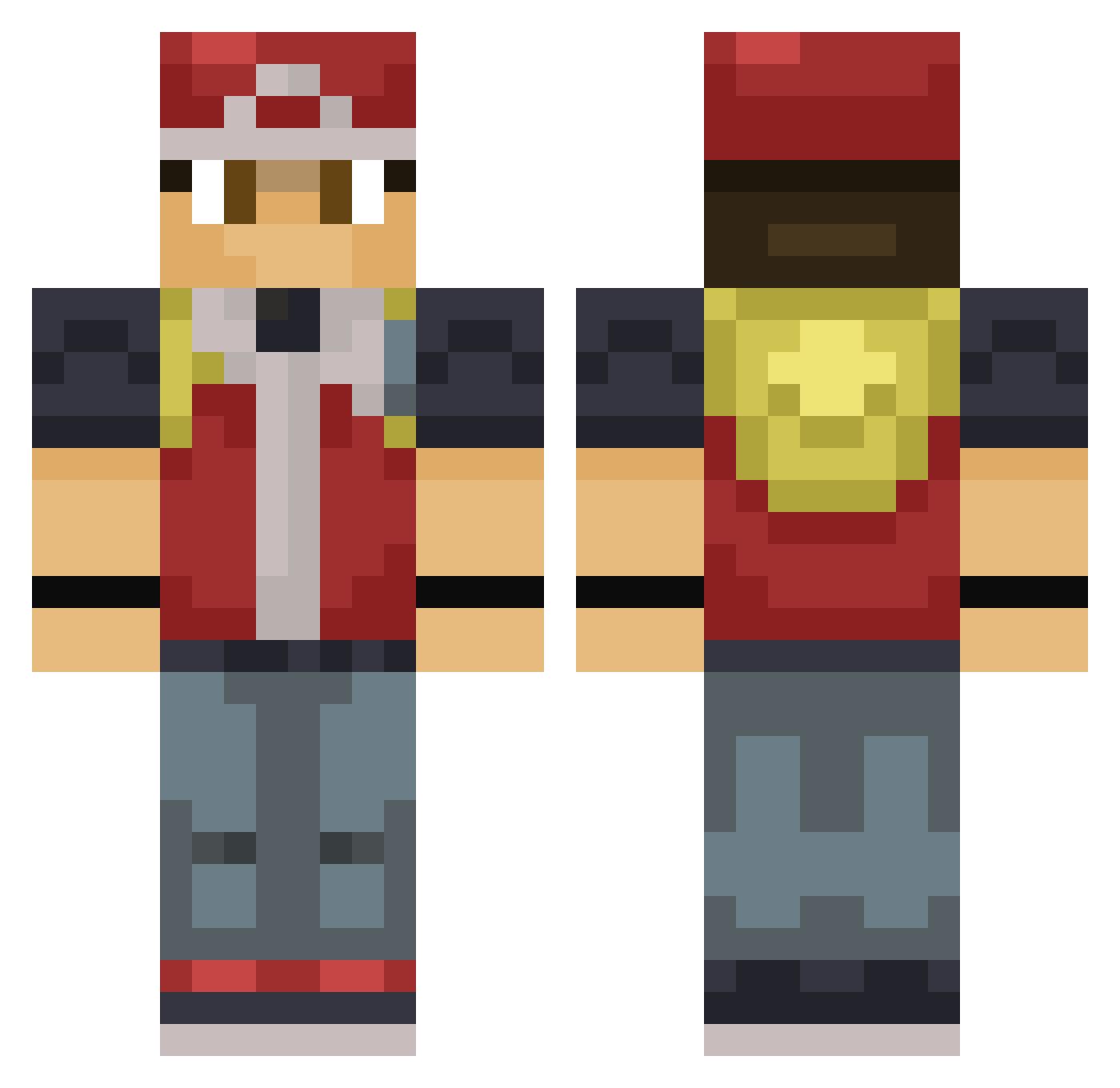 boyhood Minecraft skin, front and back view