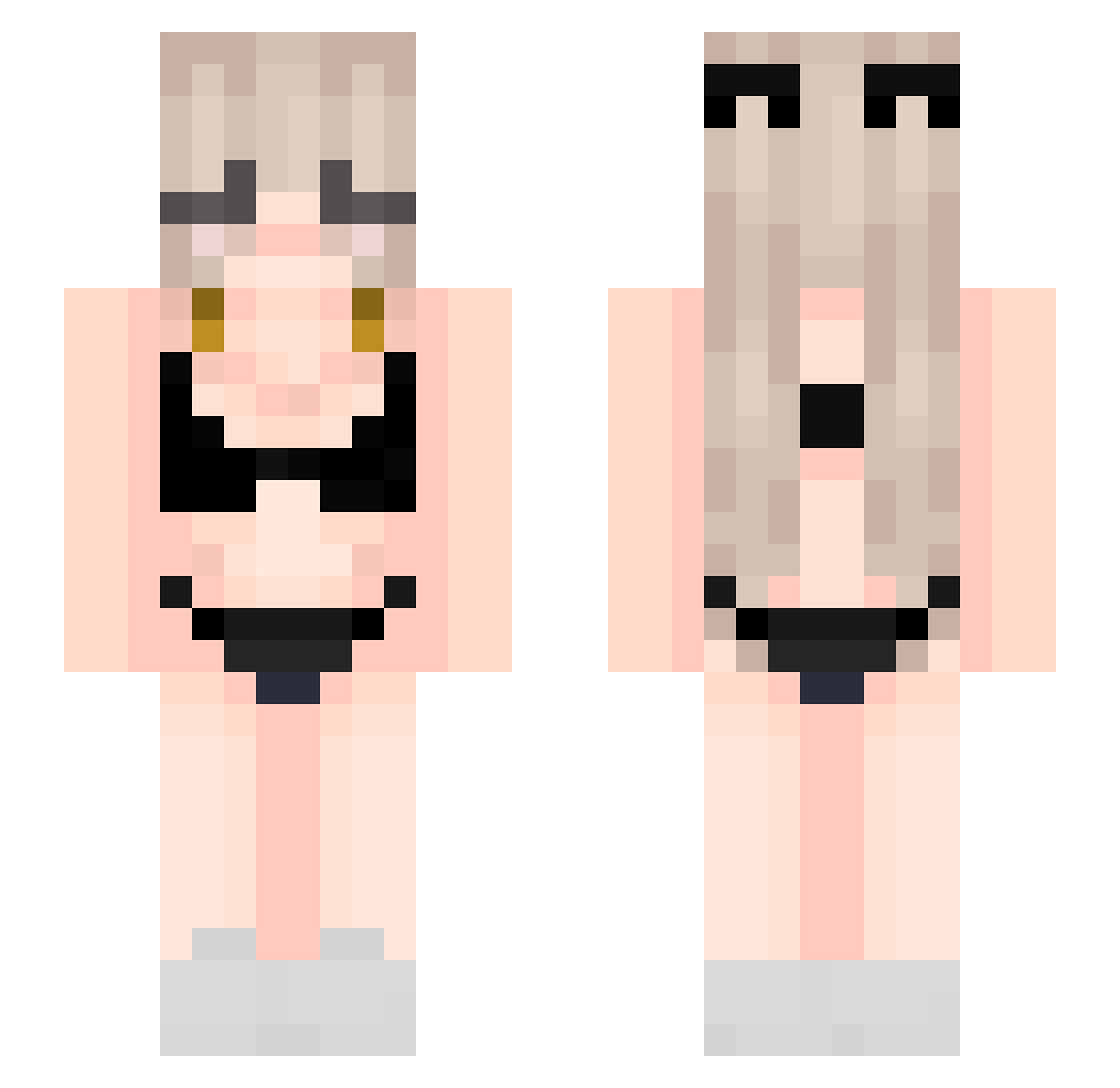L4ior Minecraft skin, front and back view