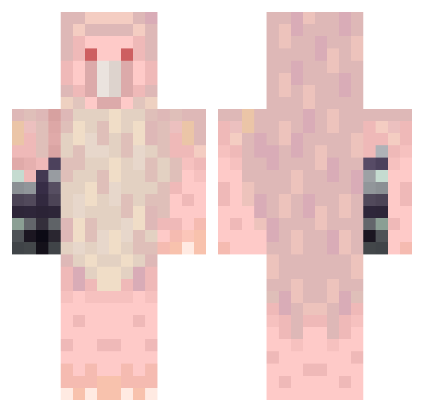 KreMoleRat Minecraft skin, front and back view