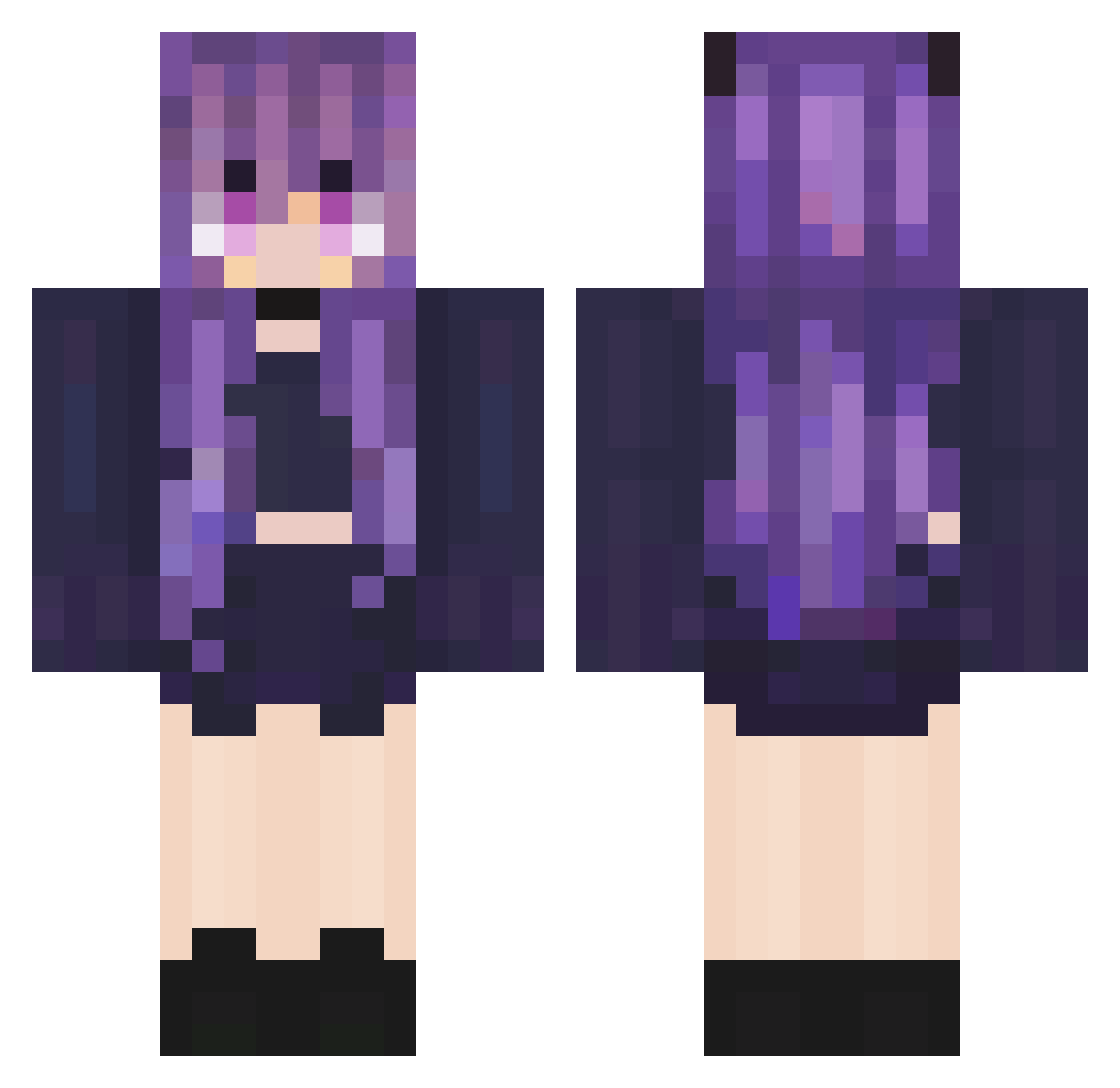 Su_Zai Minecraft skin, front and back view