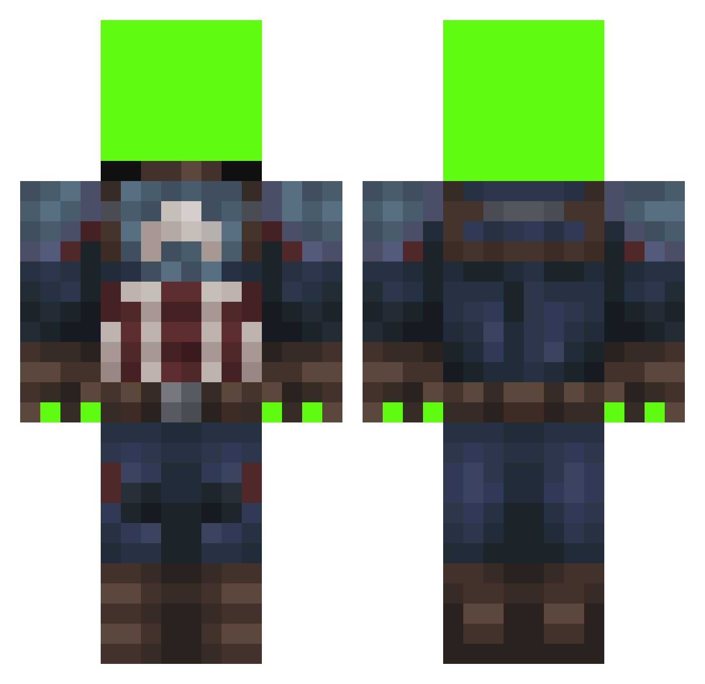 wAnder_77 Minecraft skin, front and back view