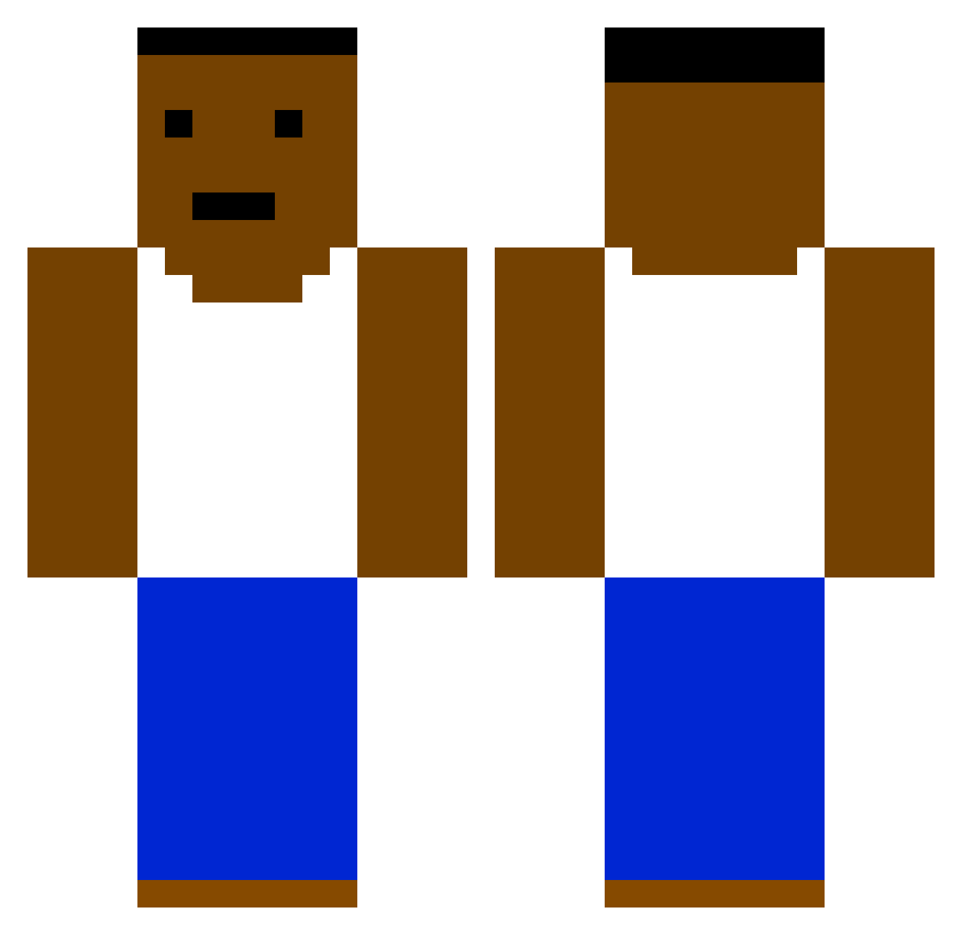 YoungeCruz Minecraft skin, front and back view