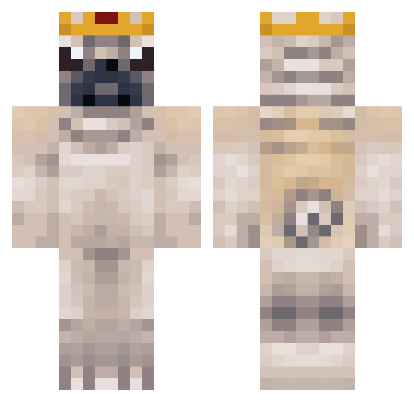 Winsterz Minecraft skin, front and back view
