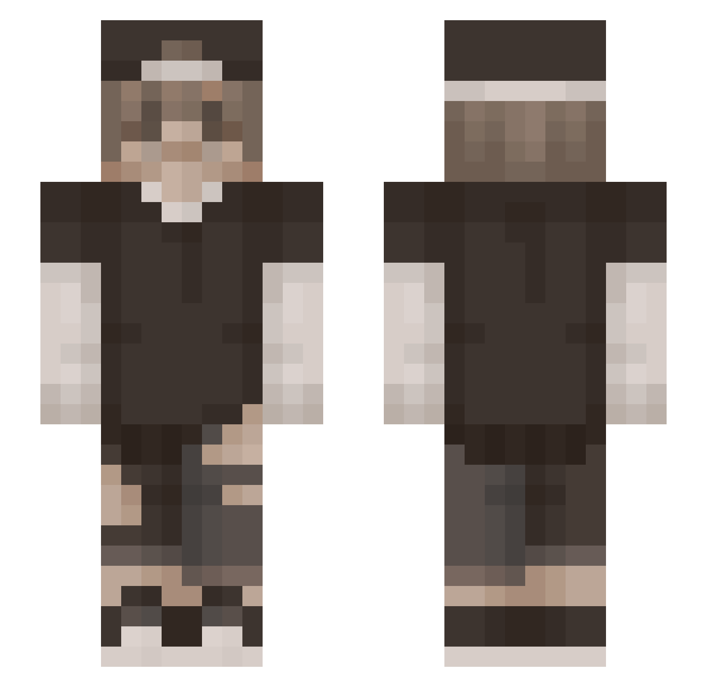ru3ma Minecraft skin, front and back view