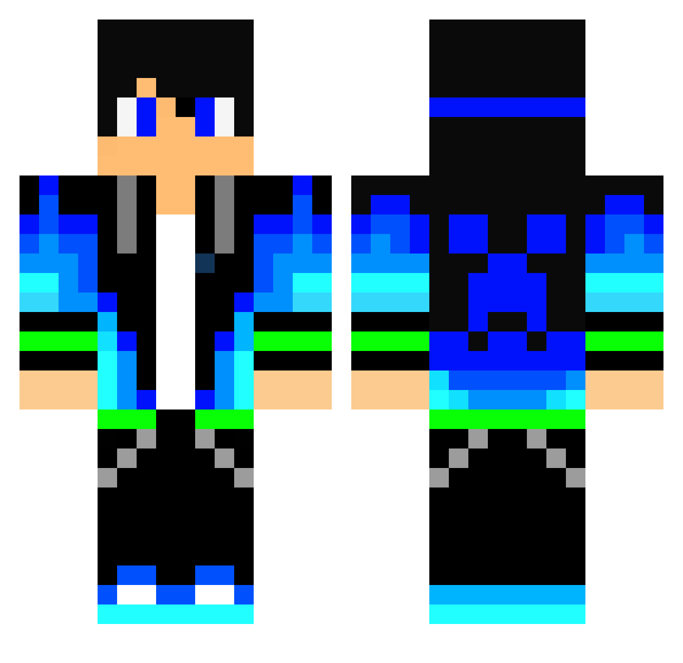 TommyCraft_KyT Minecraft skin, front and back view