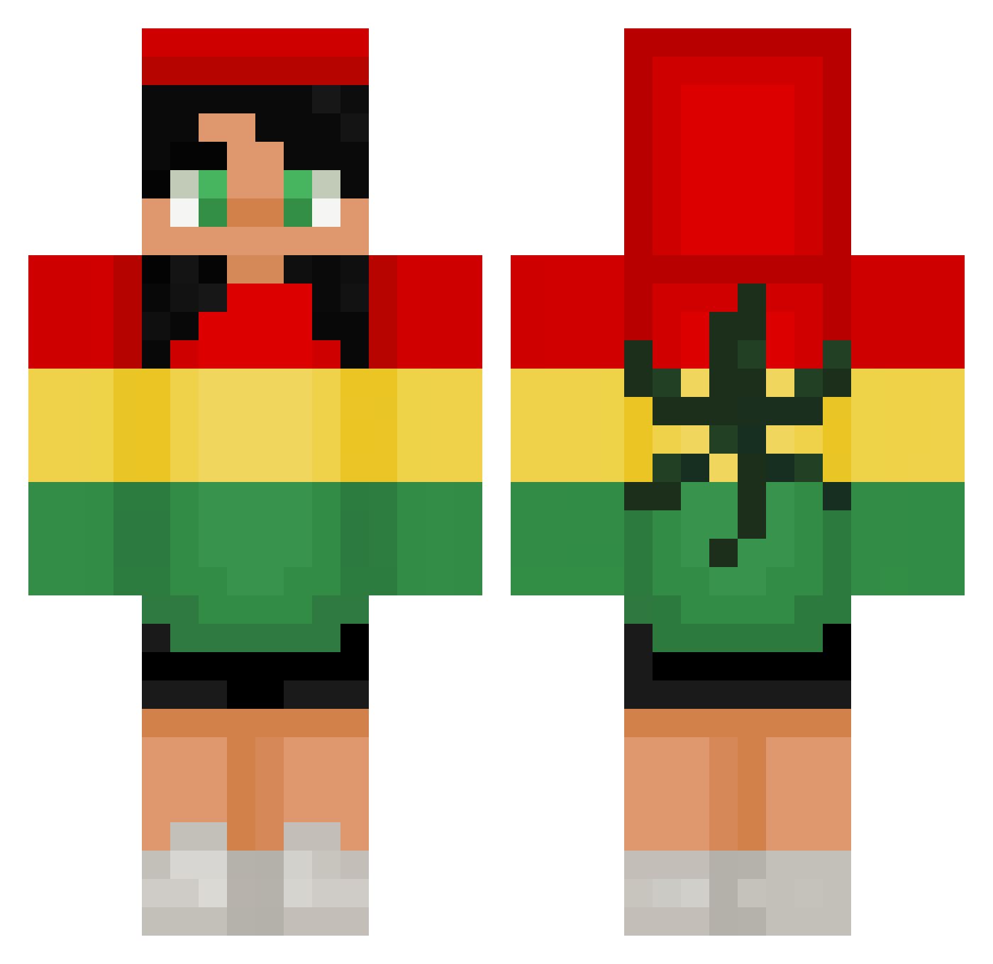 nutellaview Minecraft skin, front and back view