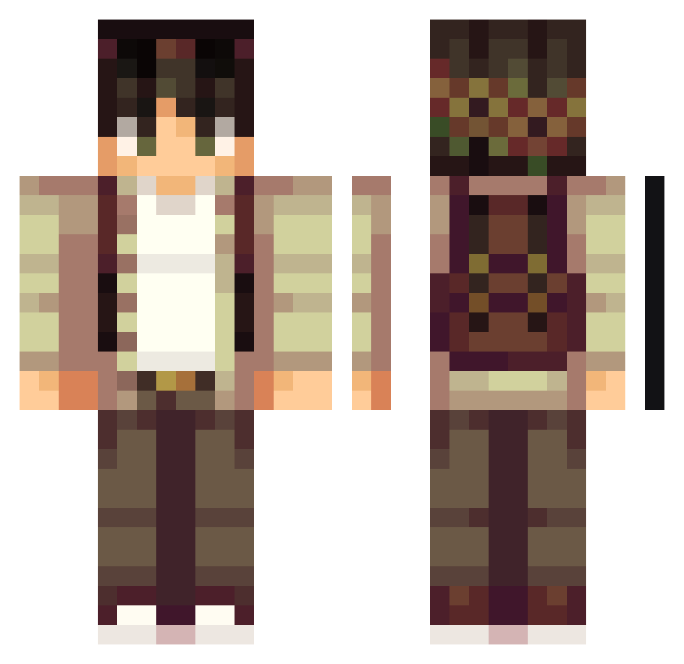 simp4mydog Minecraft skin, front and back view