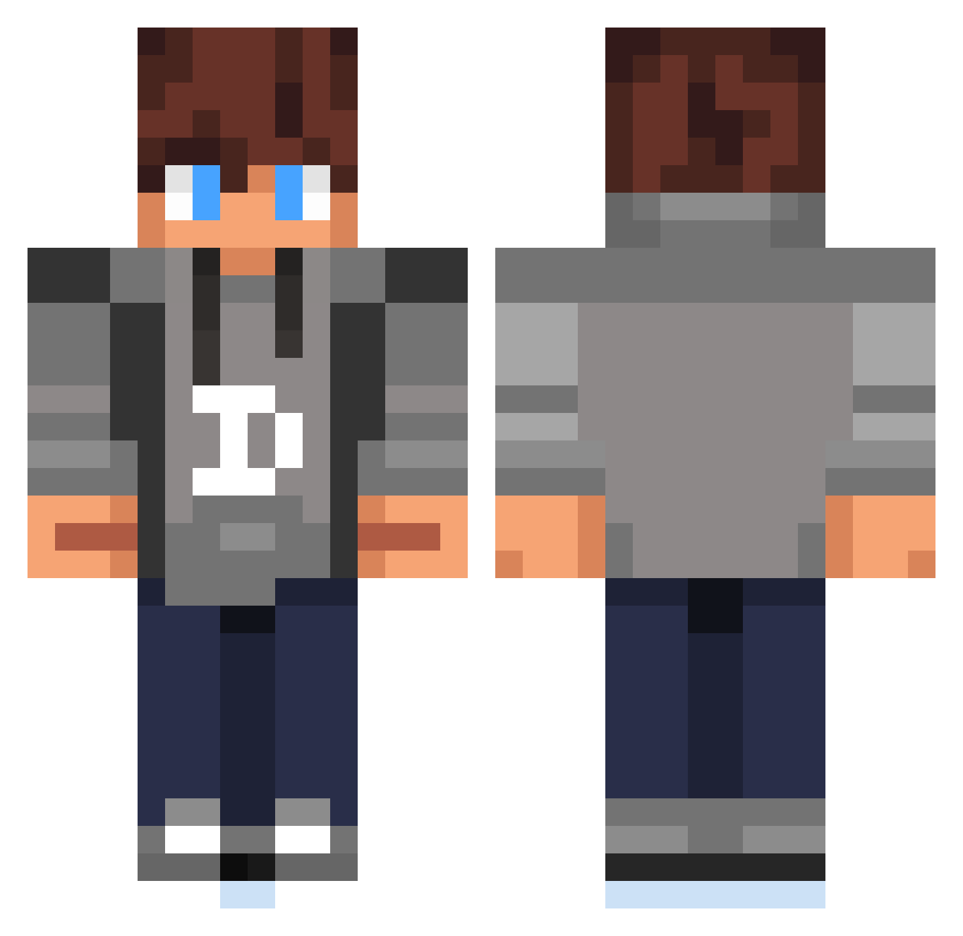 Skycron_Gale_yei Minecraft skin, front and back view