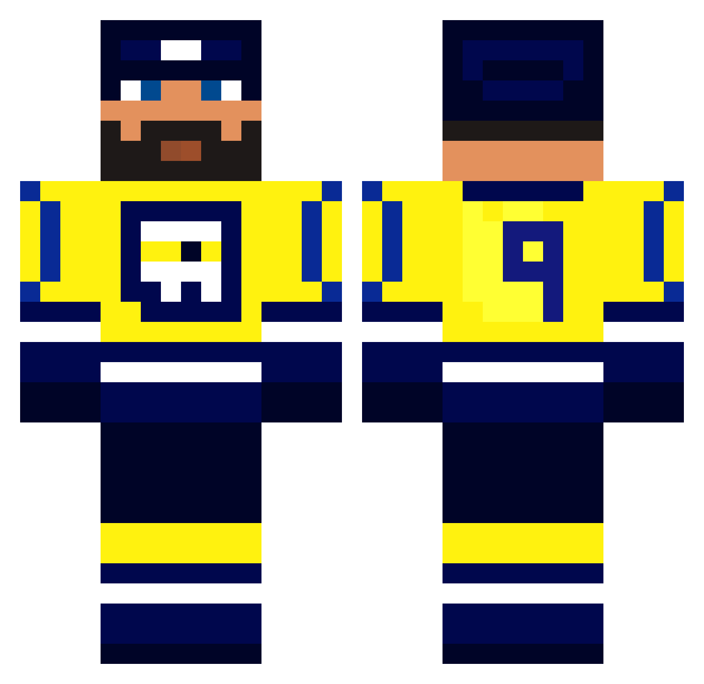 CCS17 Minecraft skin, front and back view