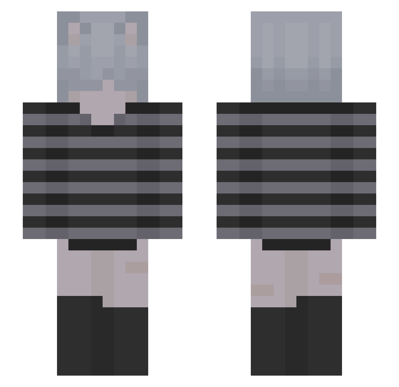 Teobboki Minecraft skin, front and back view