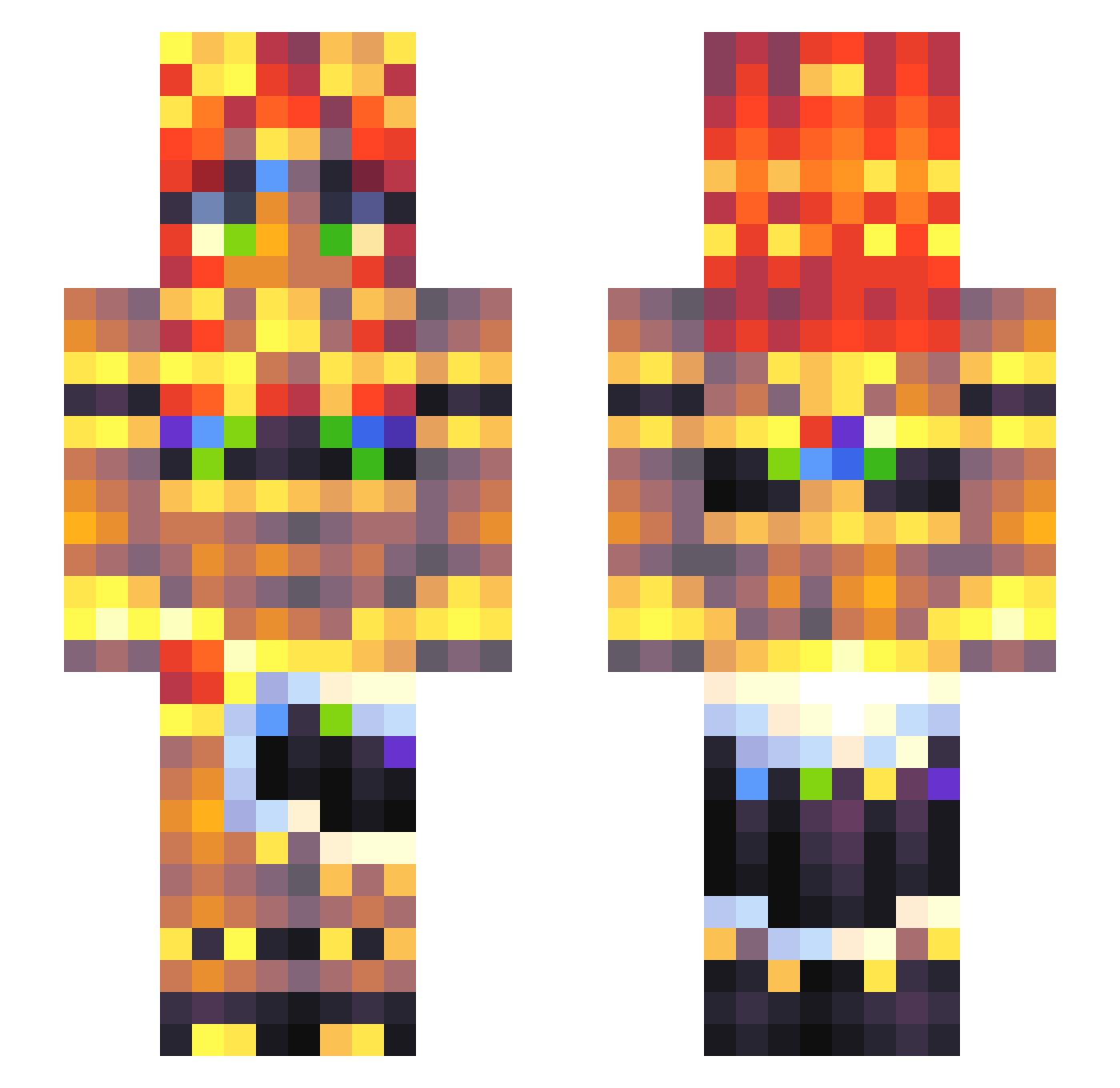 sSilverRr Minecraft skin, front and back view