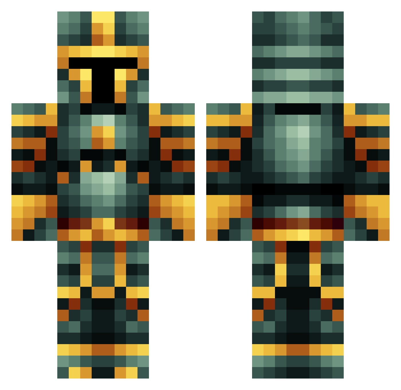 Siberic Minecraft skin, front and back view