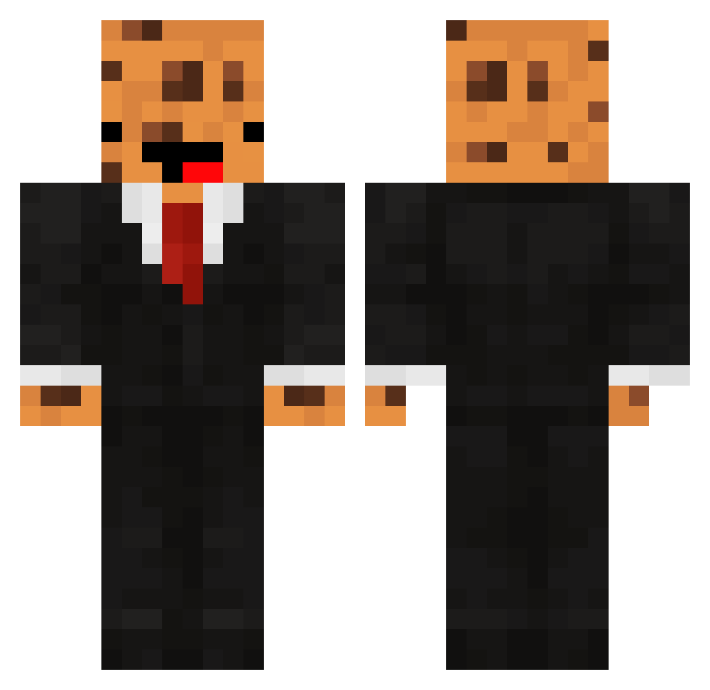 RTXK1 Minecraft skin, front and back view