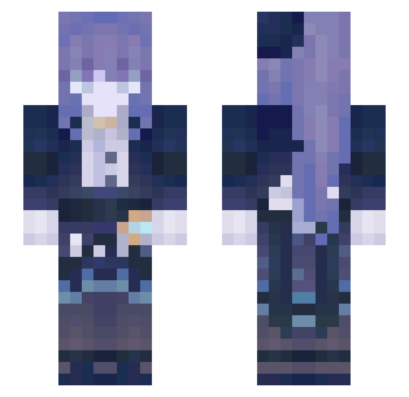 sfaia Minecraft skin, front and back view