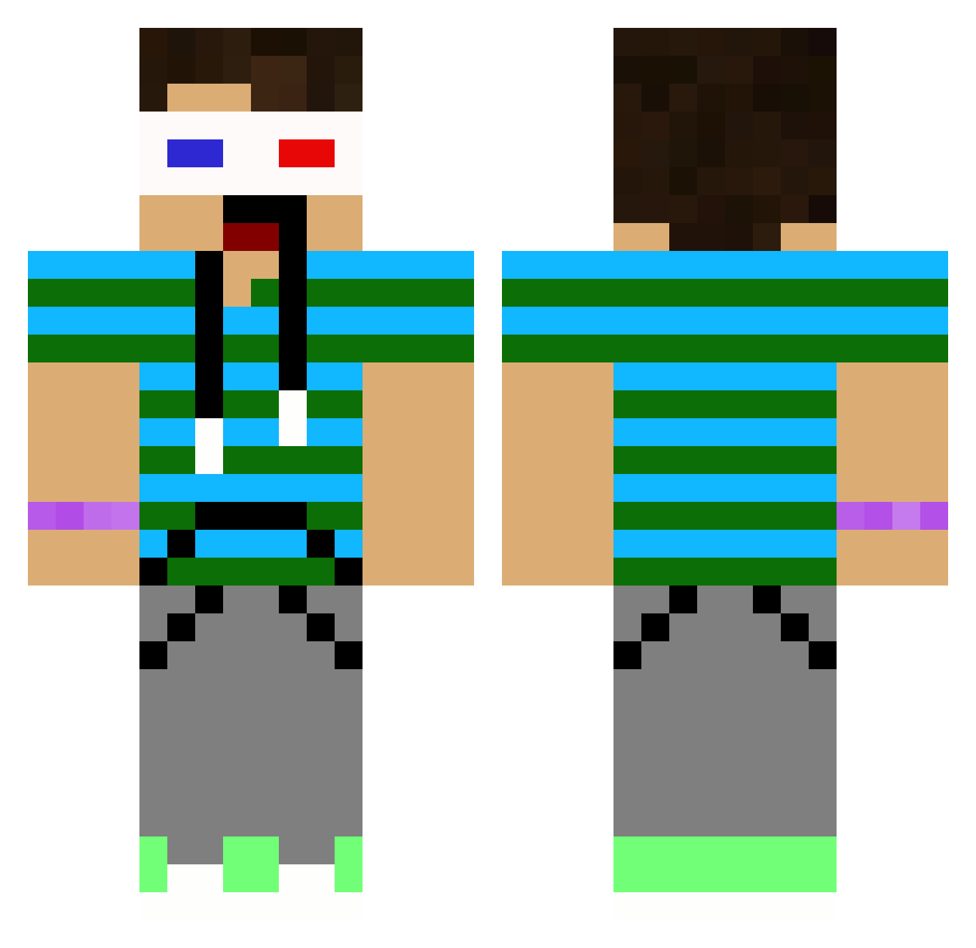 TrickyBoy456 Minecraft skin, front and back view
