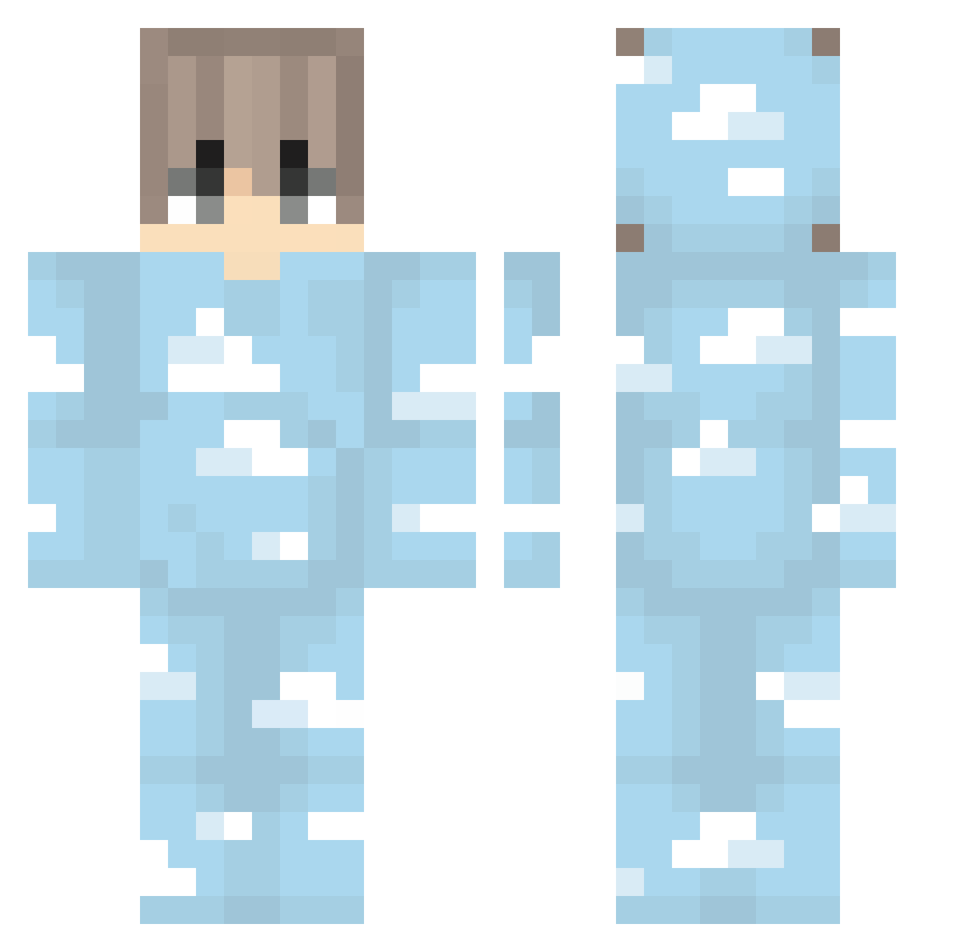 RNesix Minecraft skin, front and back view