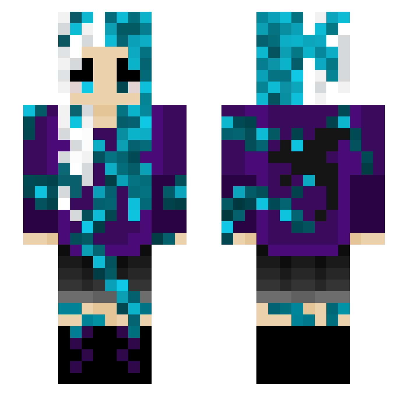 LuciferLo Minecraft skin, front and back view