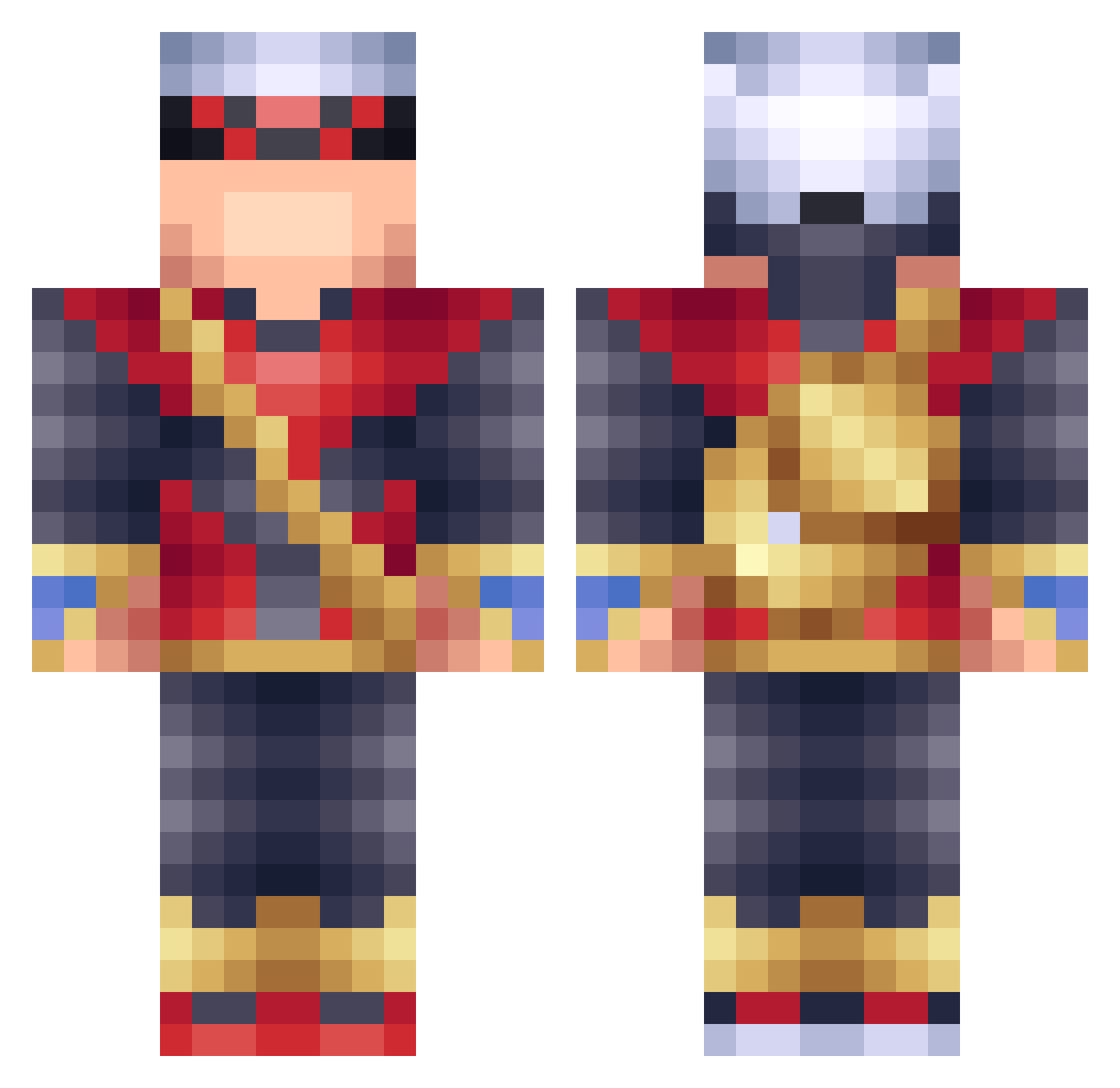 Xunjai Minecraft skin, front and back view