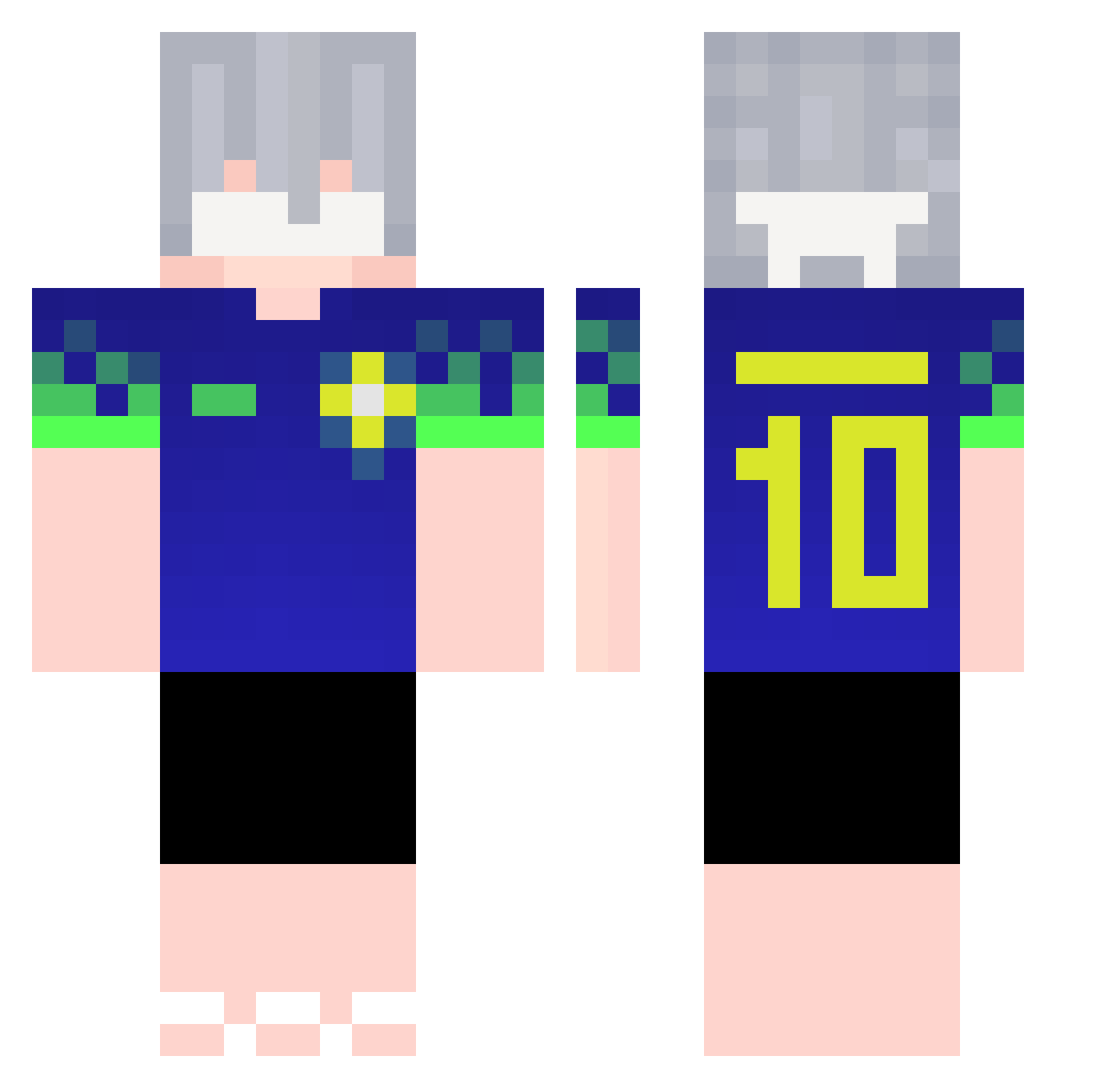 k1ngxsz Minecraft skin, front and back view
