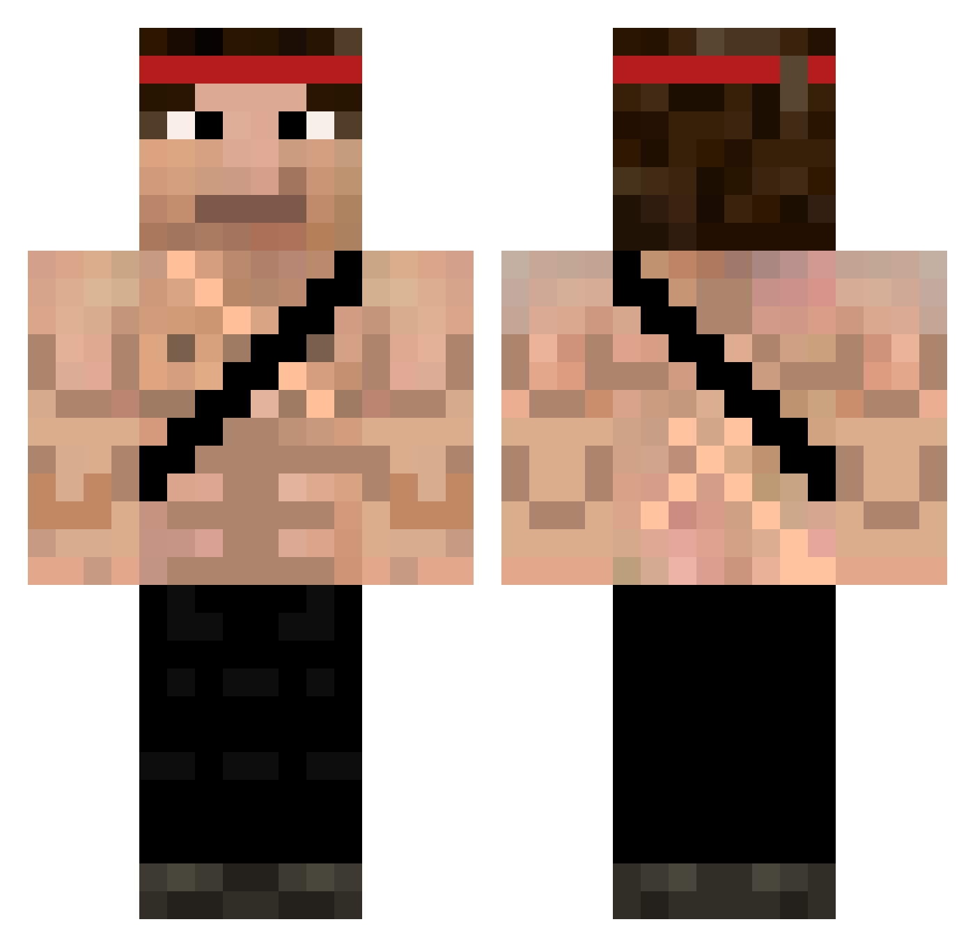 devoiced Minecraft skin, front and back view