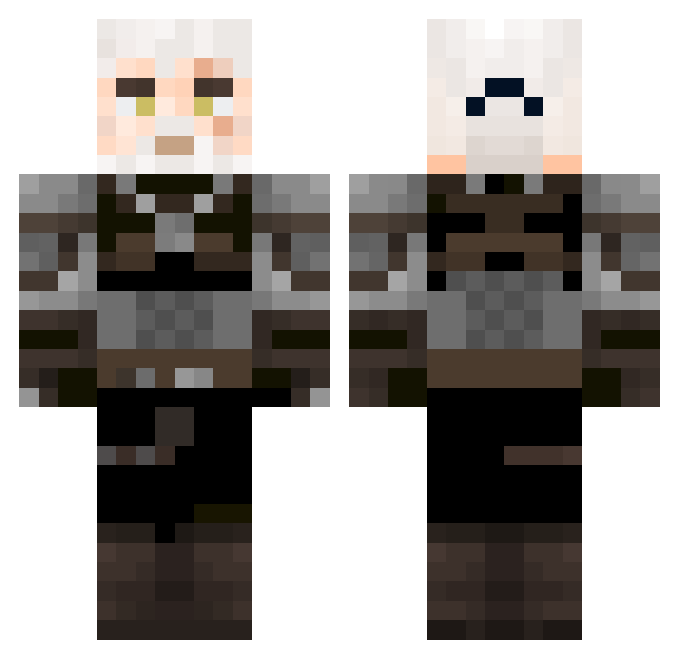 Thanebeard Minecraft skin, front and back view