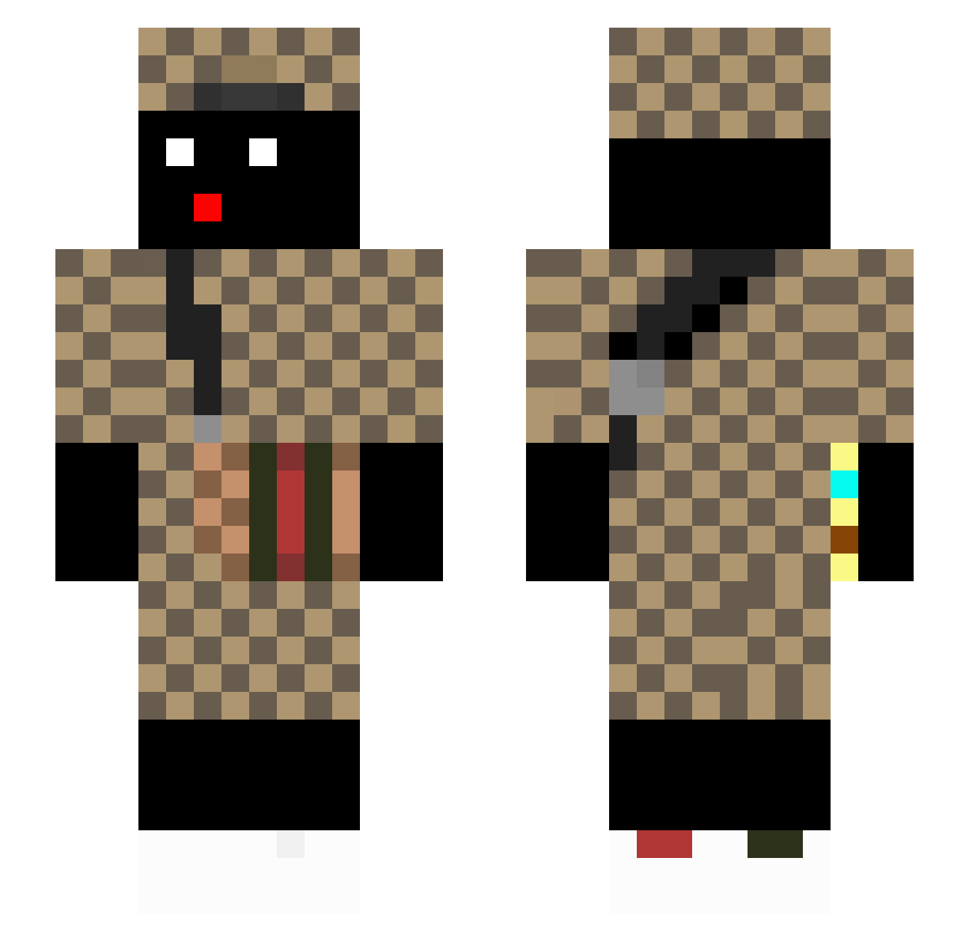 Qahlani Minecraft skin, front and back view