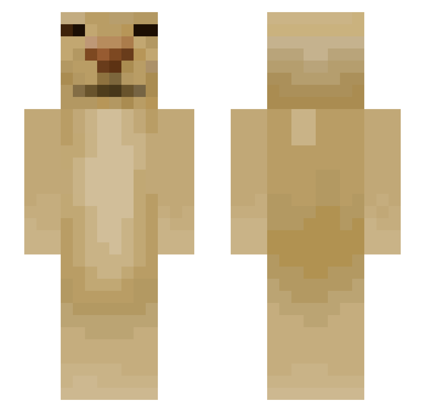 urbanarchives Minecraft skin, front and back view