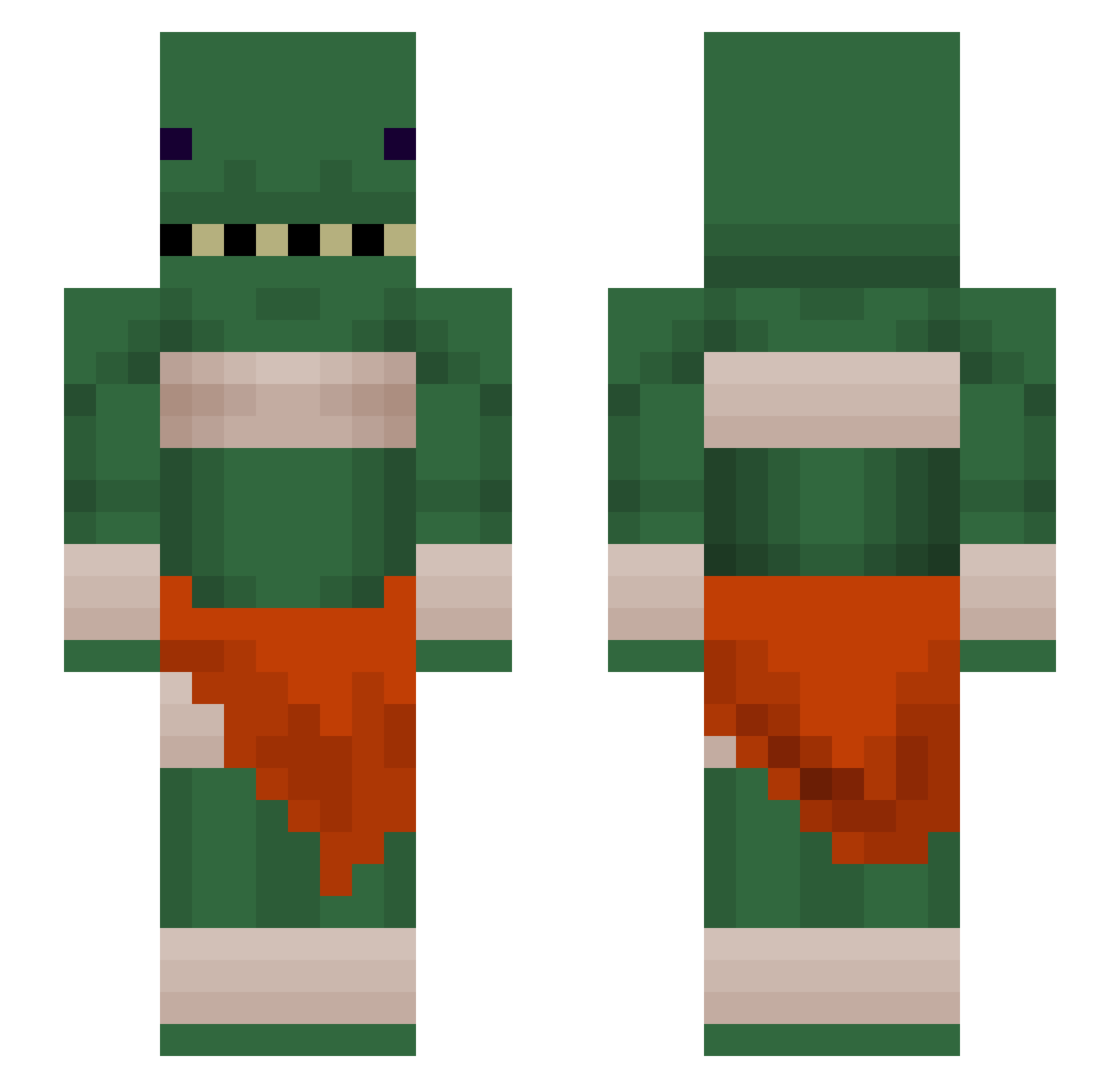 ikmopasP Minecraft skin, front and back view