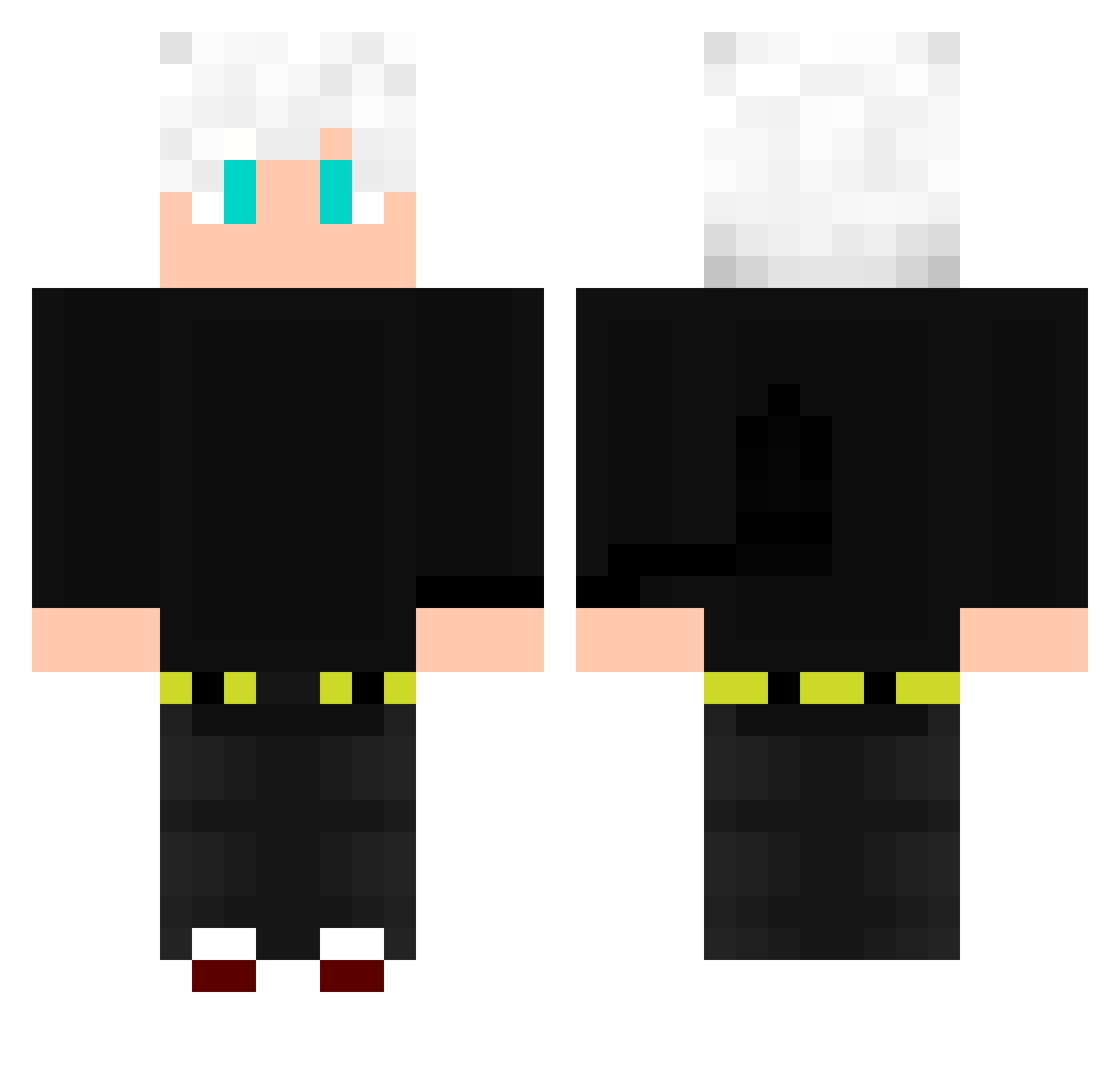 PsychoIsReal Minecraft skin, front and back view