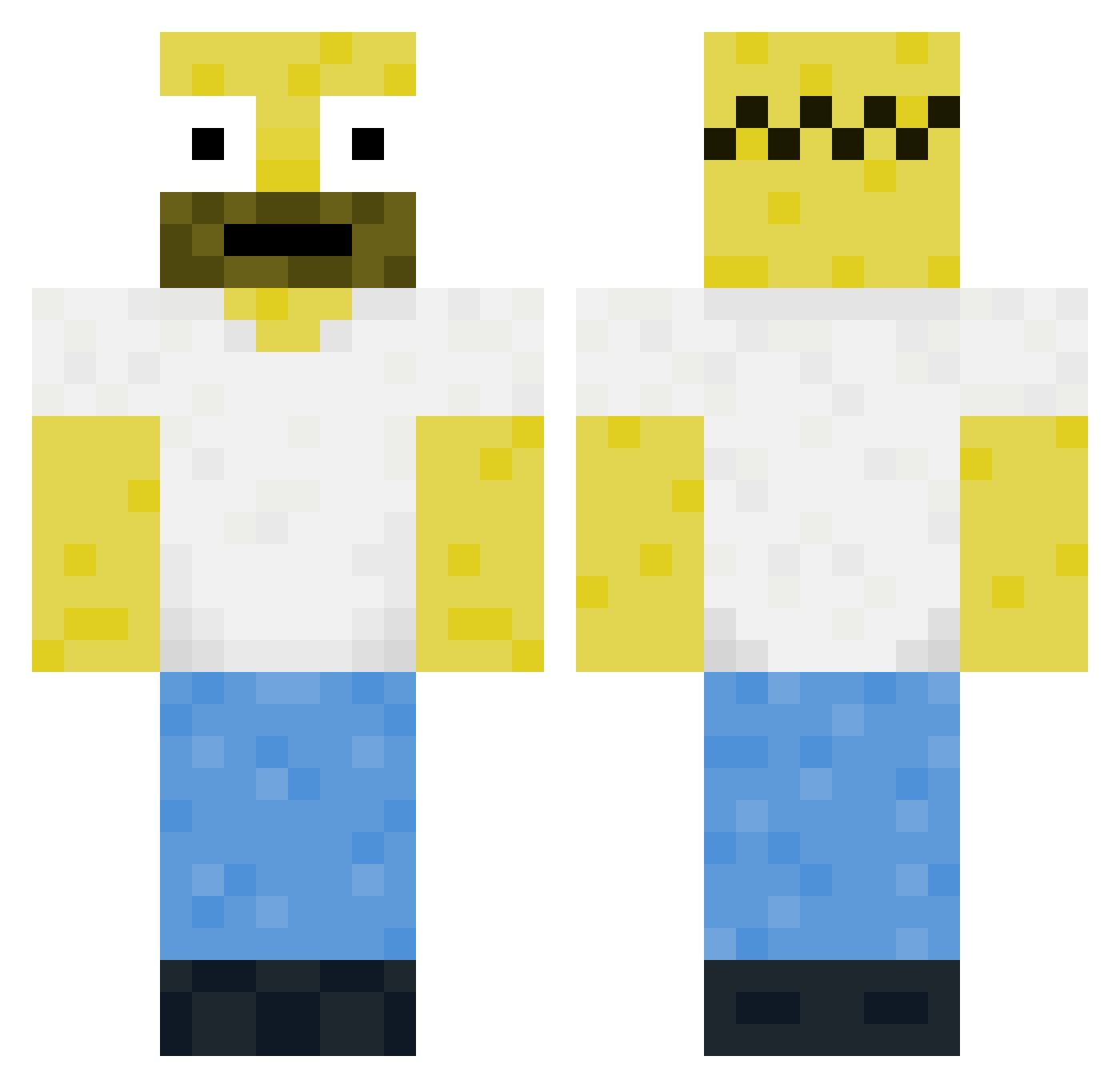 Papulone Minecraft skin, front and back view
