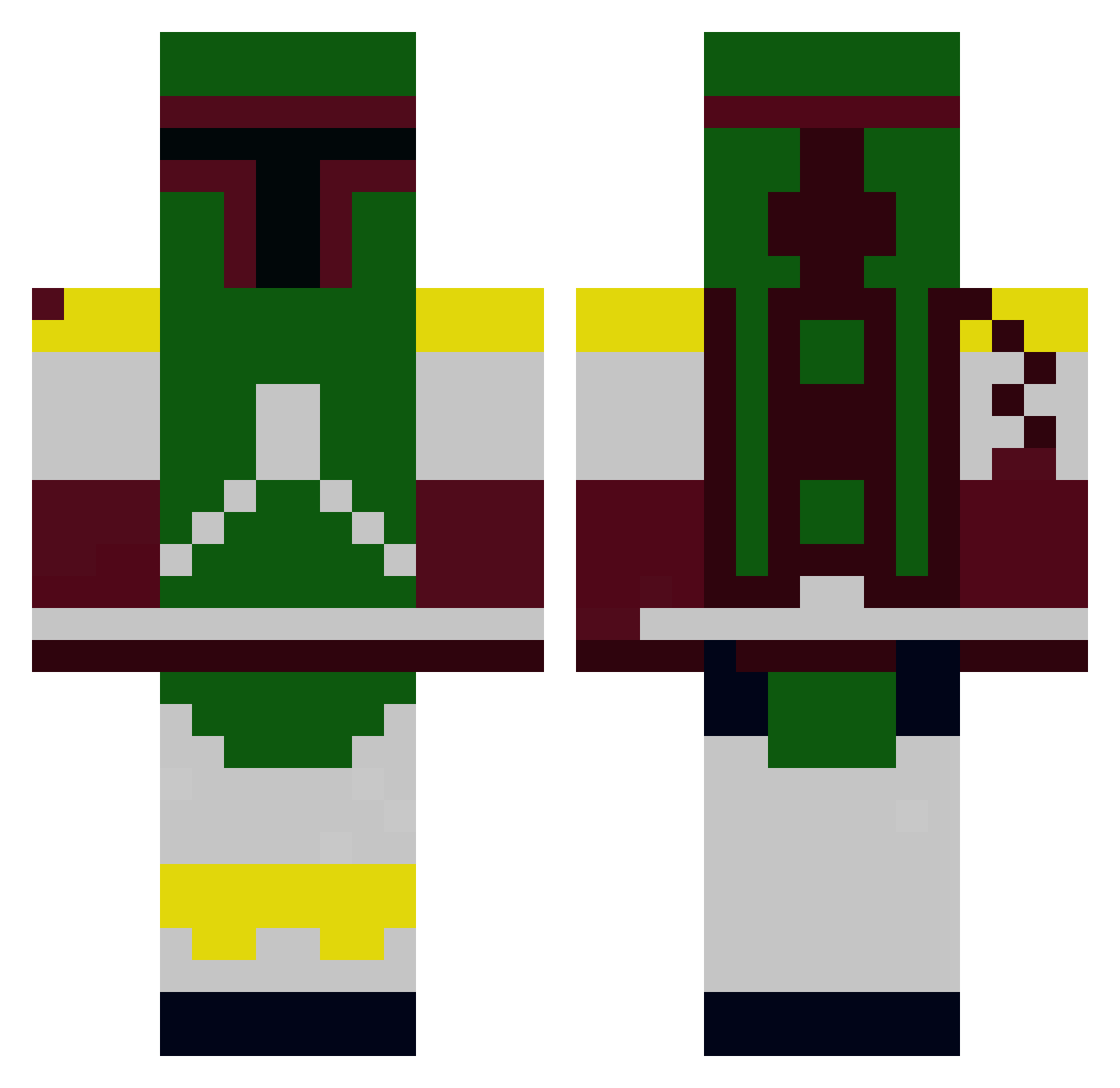 RXXMSXXY21 Minecraft skin, front and back view