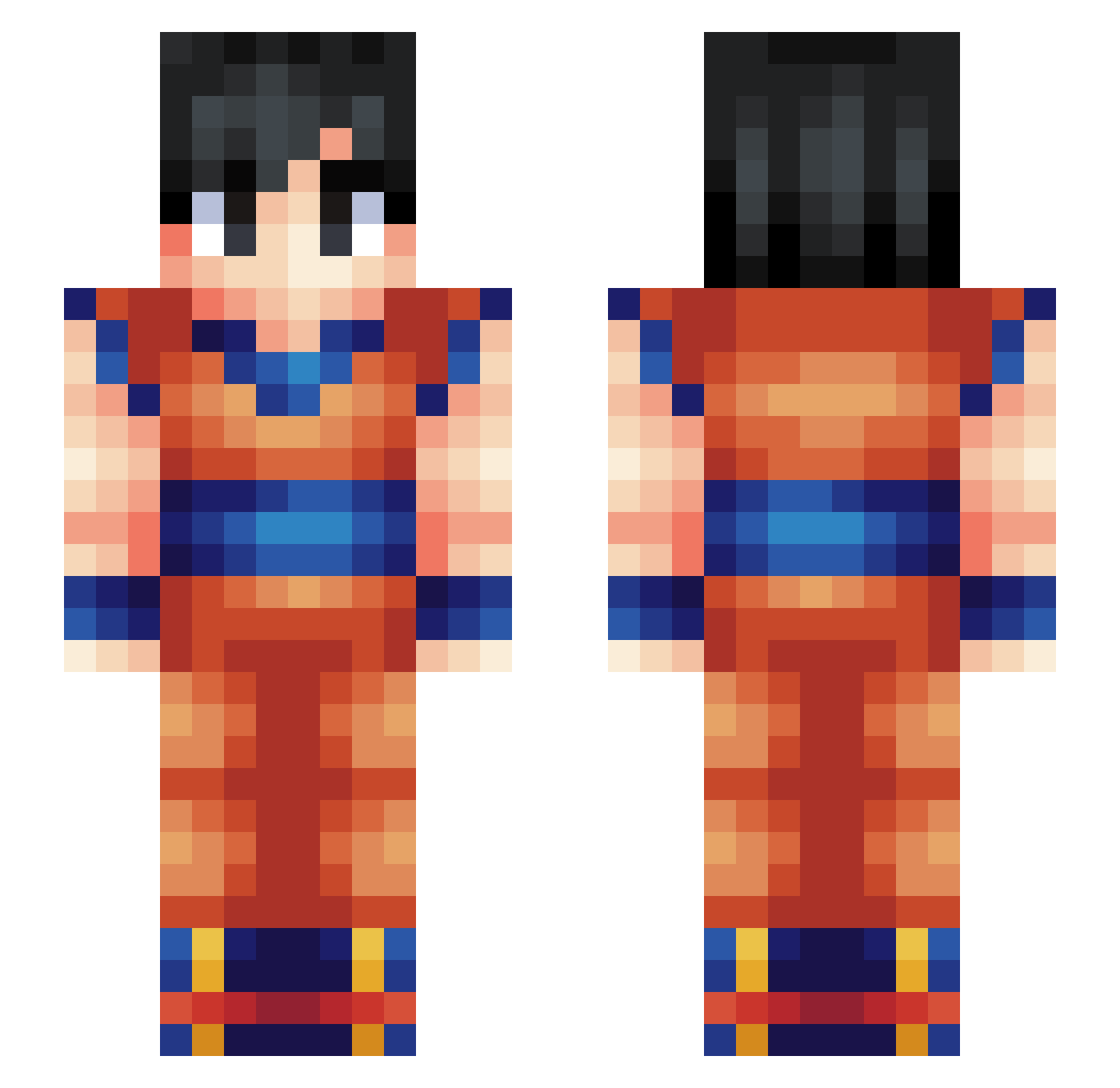 JustCaggia Minecraft skin, front and back view