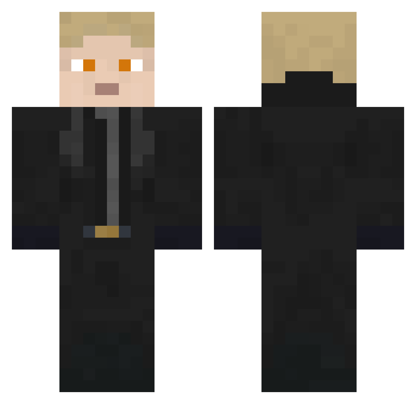 Opelheimer Minecraft skin, front and back view