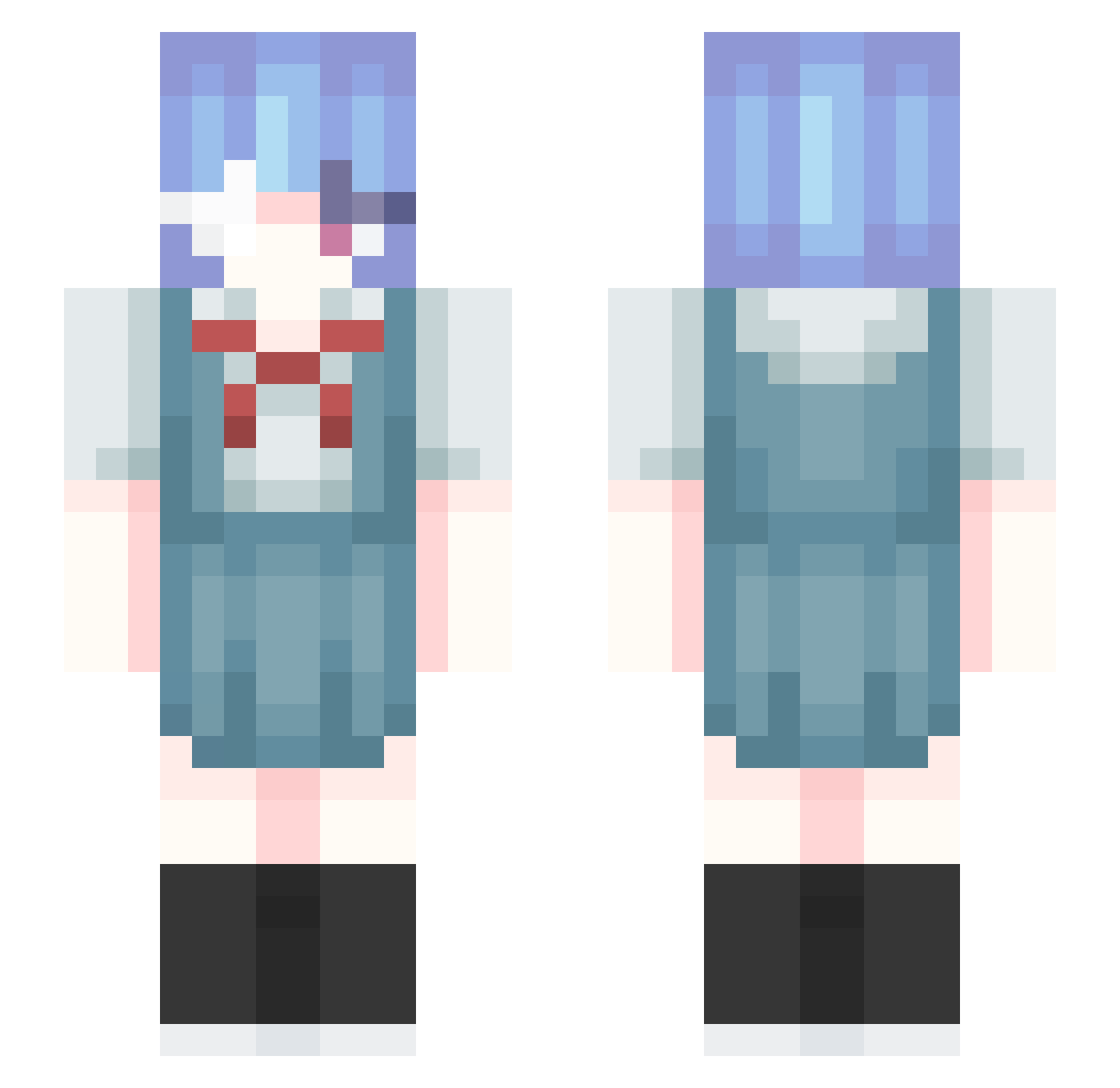 Aspixsx Minecraft skin, front and back view