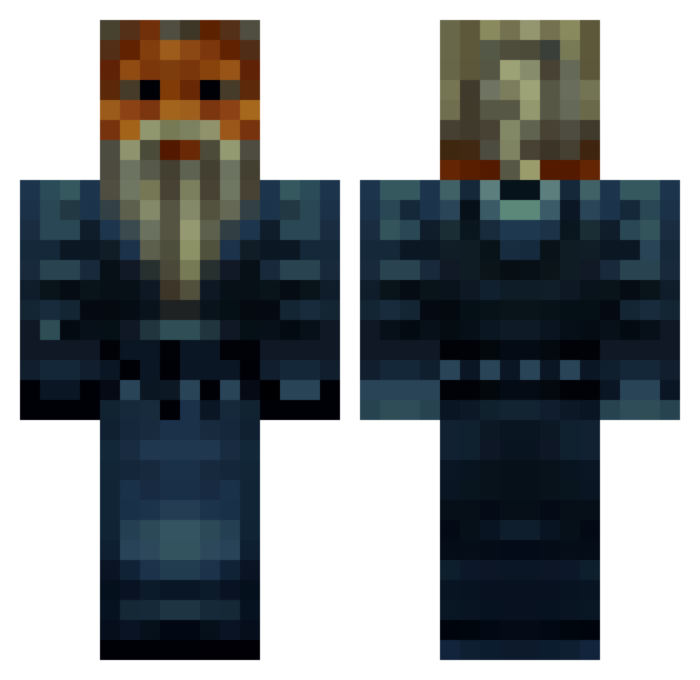Sobakanique Minecraft skin, front and back view