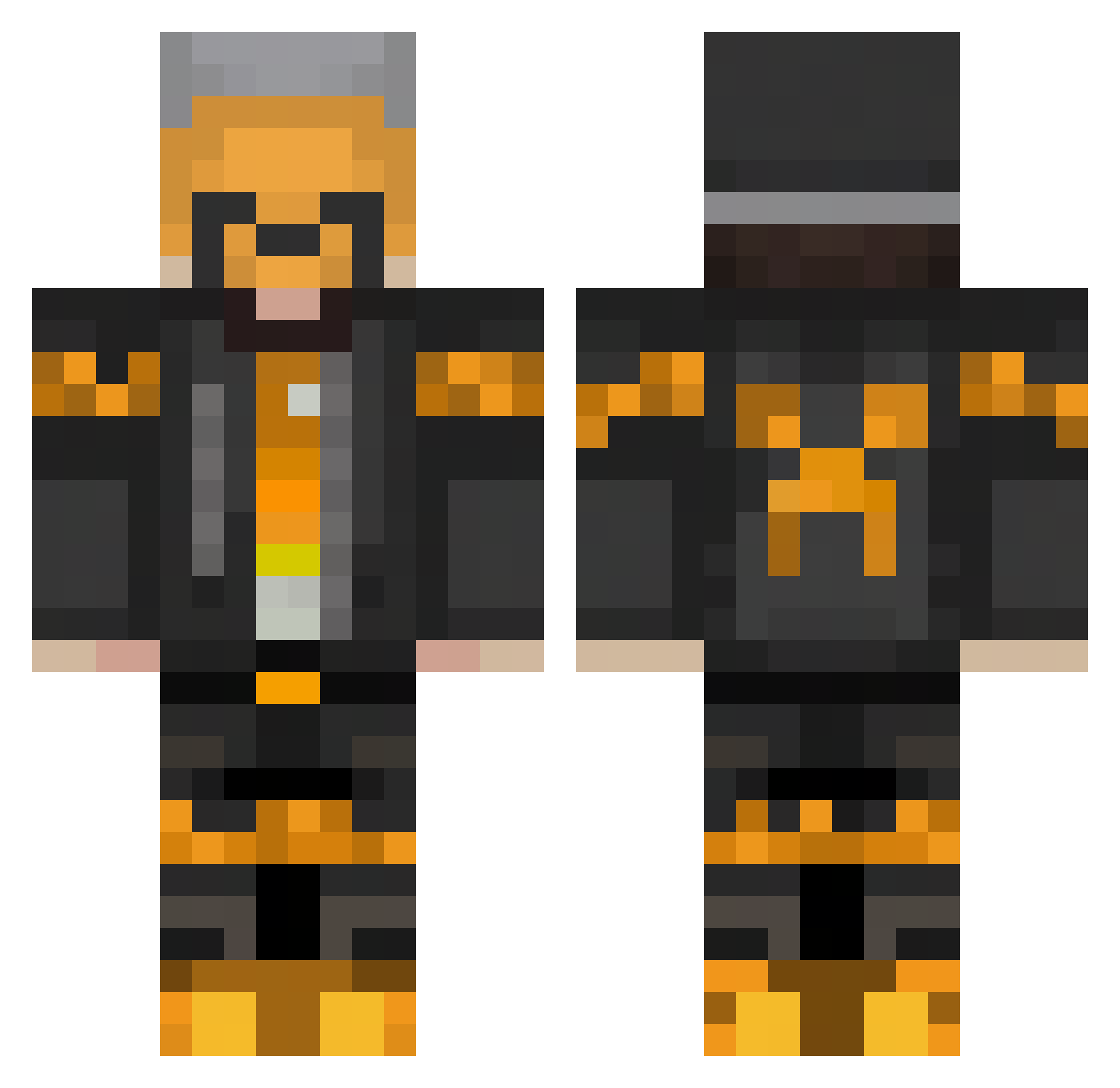 2222w694 Minecraft skin, front and back view