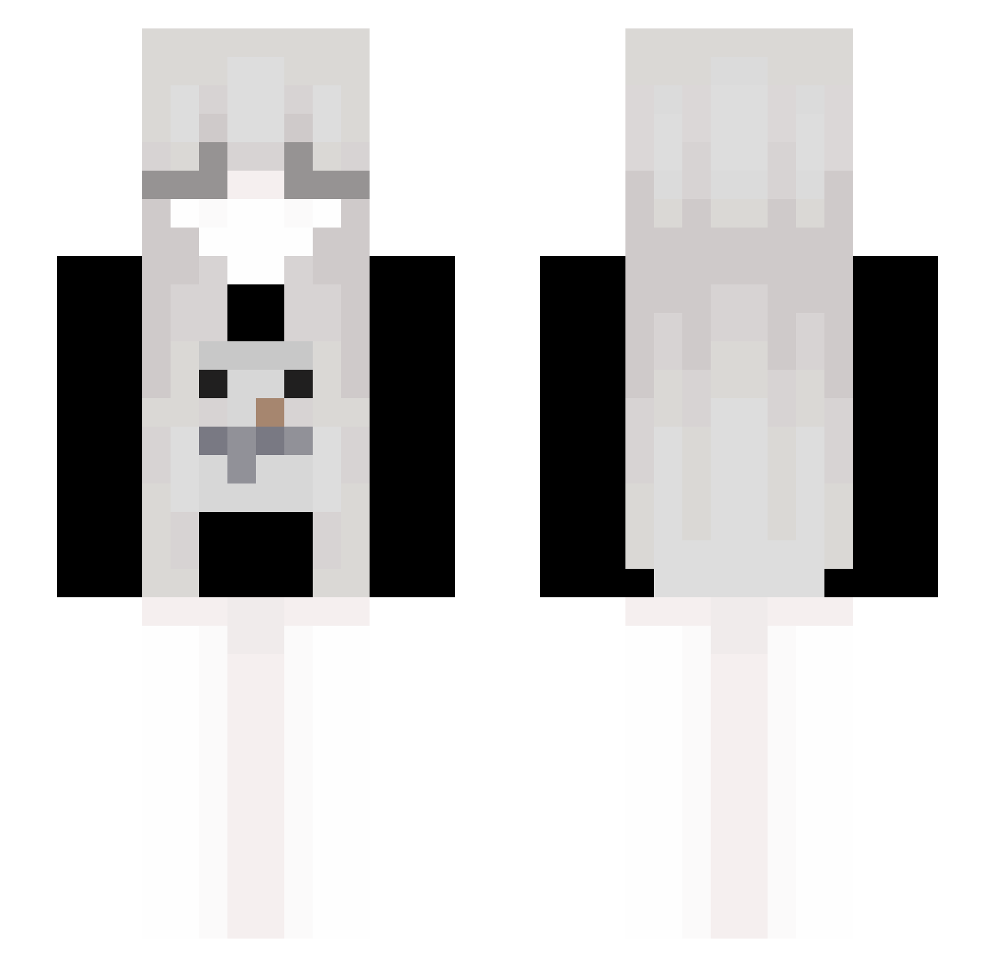WerBistDuvQ Minecraft skin, front and back view