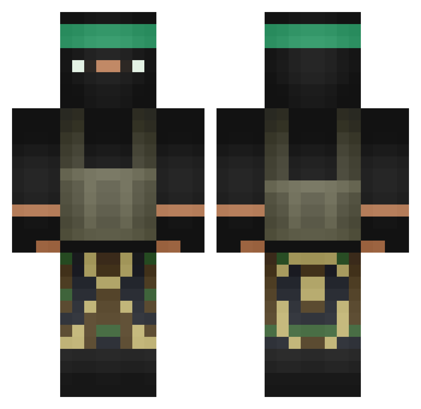 Smotana Minecraft skin, front and back view