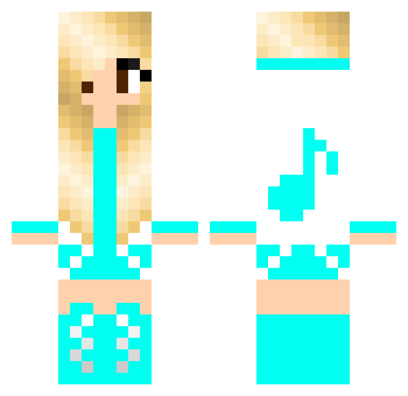 Charis Minecraft skin, front and back view